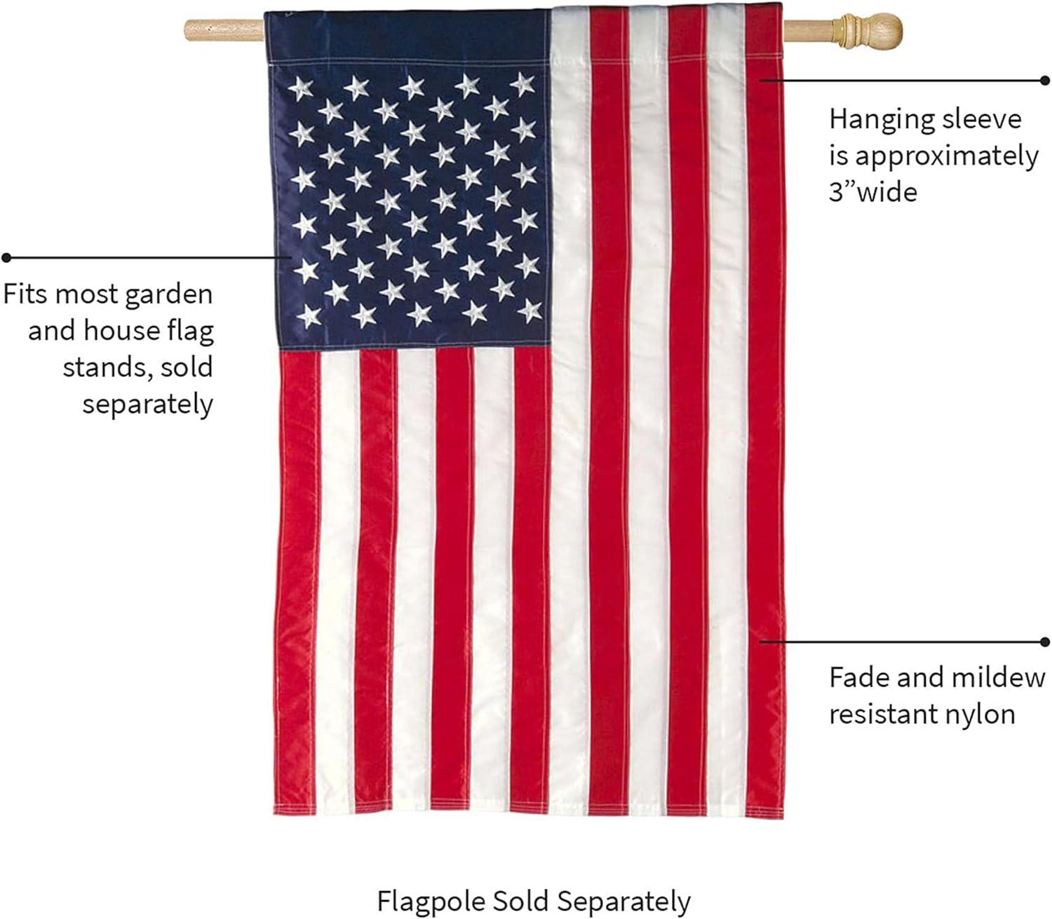 Patriotic American Flag House Applique Flag