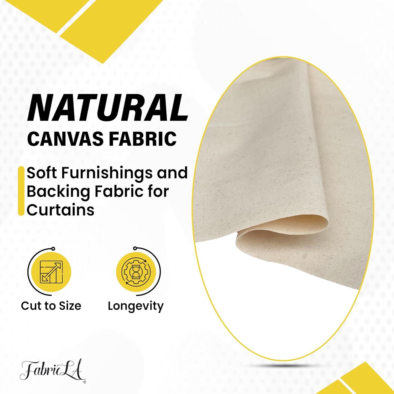 FabricLA Premium Duck Cloth Canvas Fabric lWide 2 Yards |