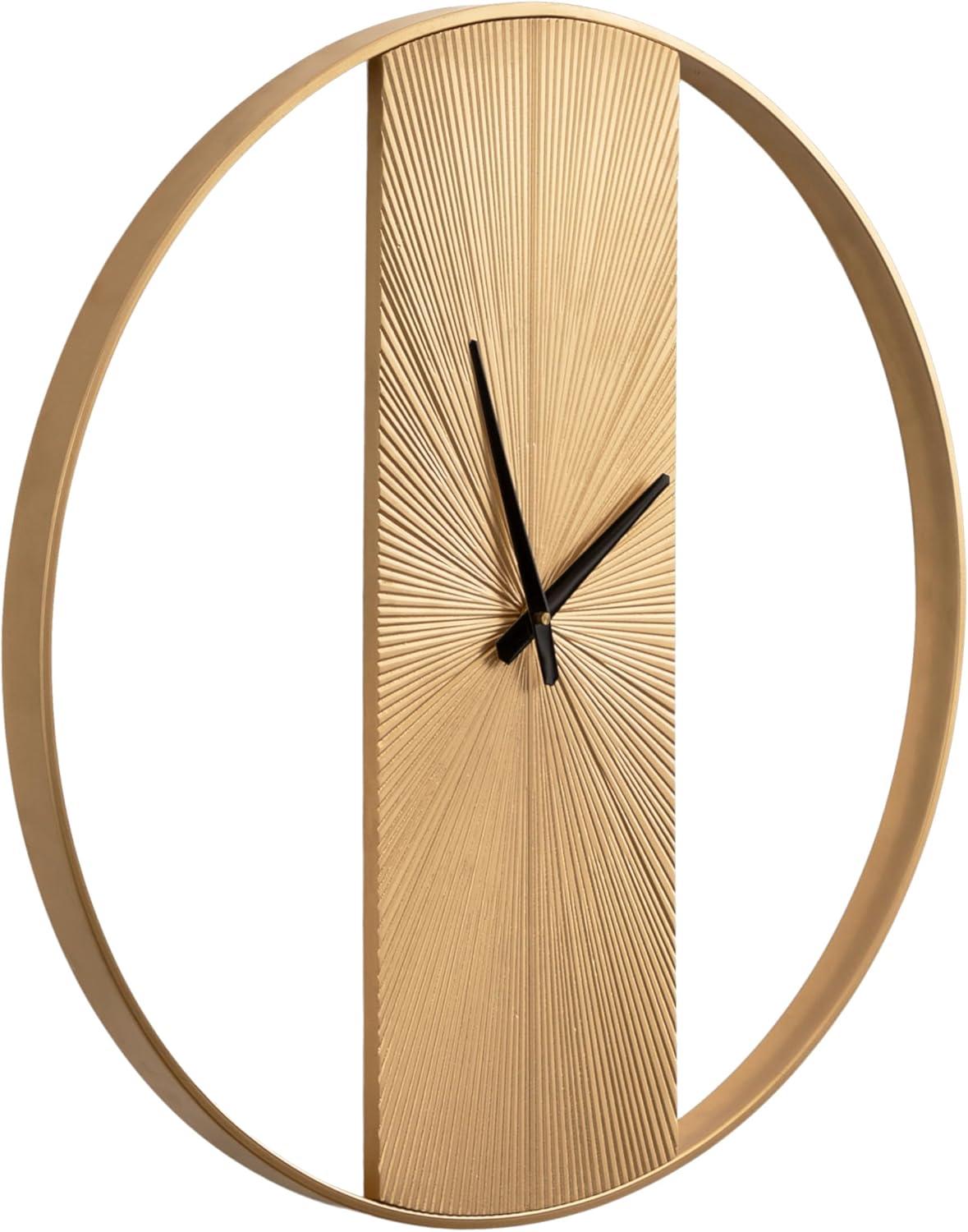 Kate & Laurel All Things Decor 24" Ladd Round Numberless Wall Clock Black
