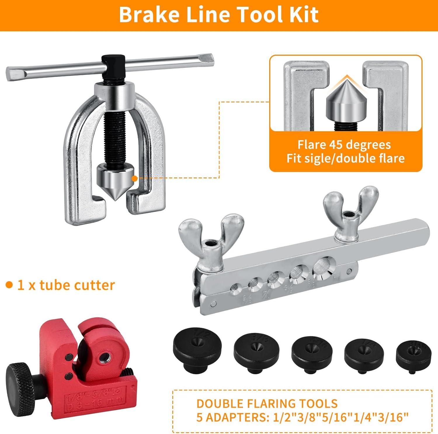 Nextirrer 25ft 3/16 Copper Coated Brake Line Kit with Double & Single Flaring Tool Set