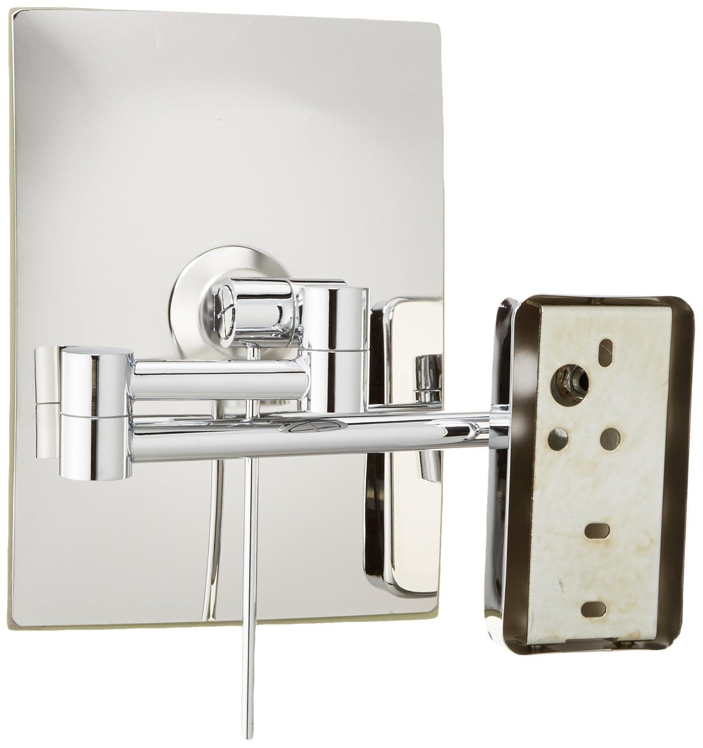 Wrought Studio™ Wall Mount Makeup Mirror with 5X Magnification - 8.75” x 6.5” Rectangular Mirror Extends 14”