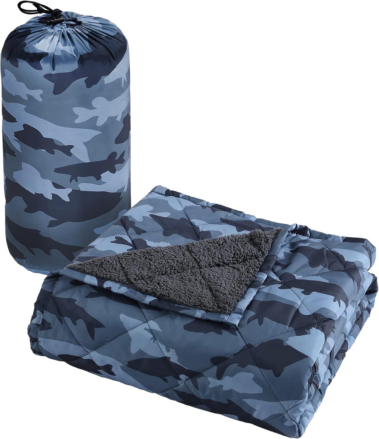 Coleman Coleman Reversible Water Resistant Nylon and Sherpa Diamond Quilted Indoor/Outdoor Throw/Picnic Blanket