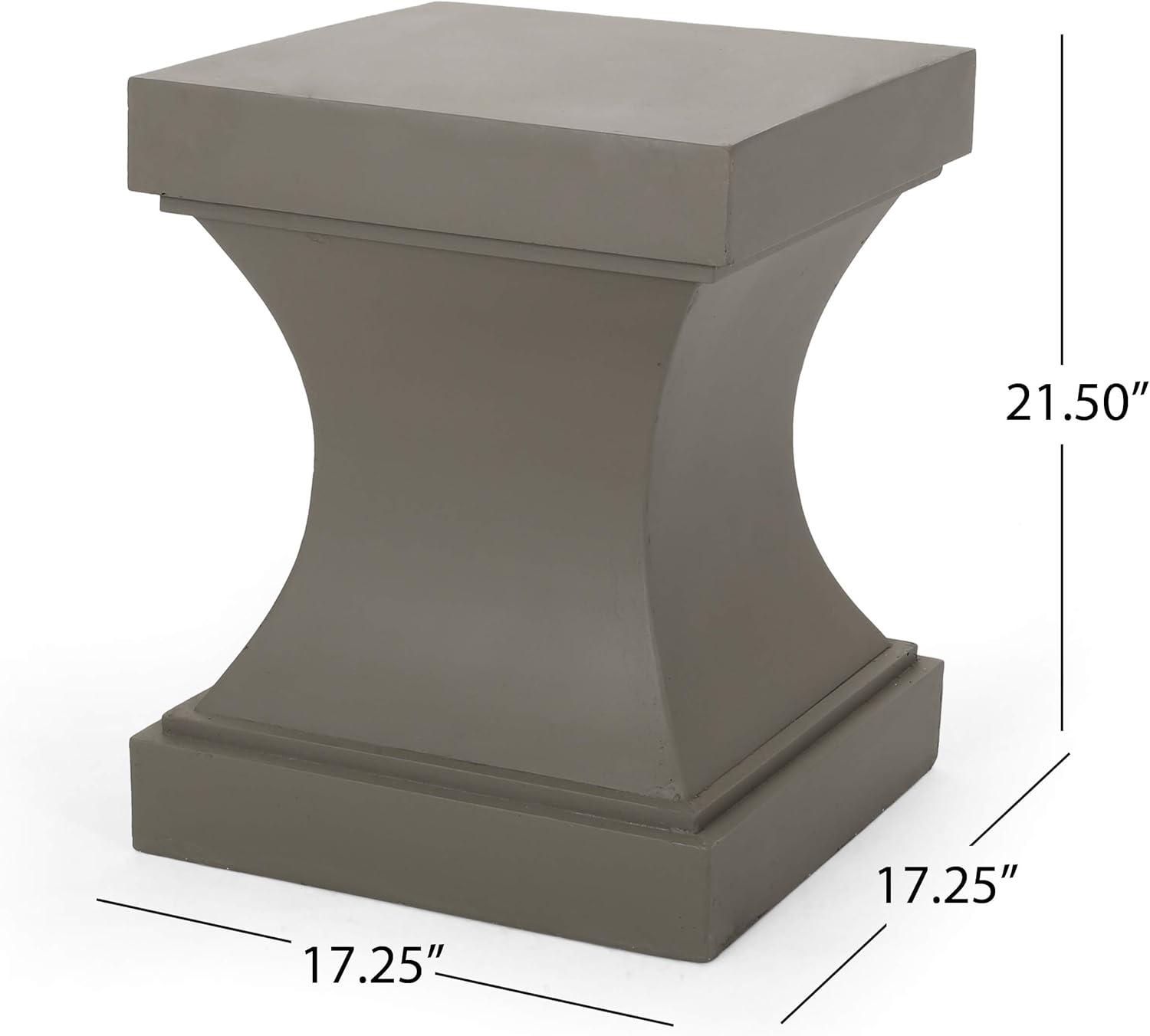 Light Gray Modern Lightweight Concrete Outdoor Side Table