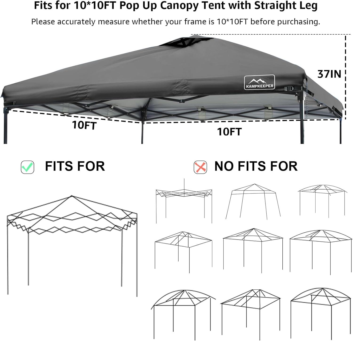 Black 10x10 Polyester Pop-Up Canopy Tent Top with Air Vent