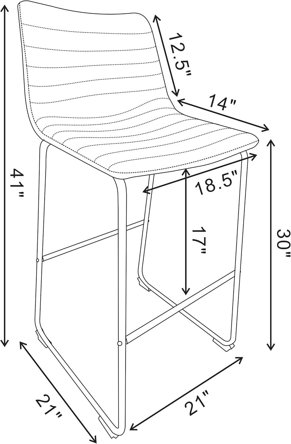 Coaster Zuni Rustic Faux Leather Upholstered Bar Chair in Brown
