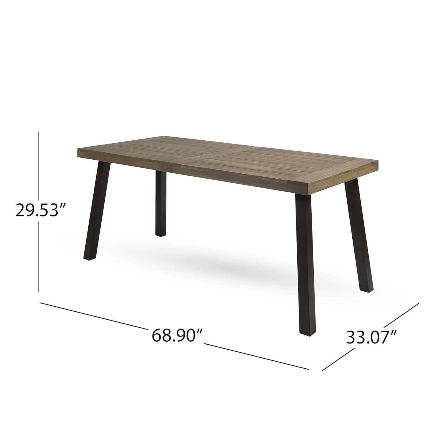 Della Rectangle Acacia Dining Table - Gray - Christopher Knight Home