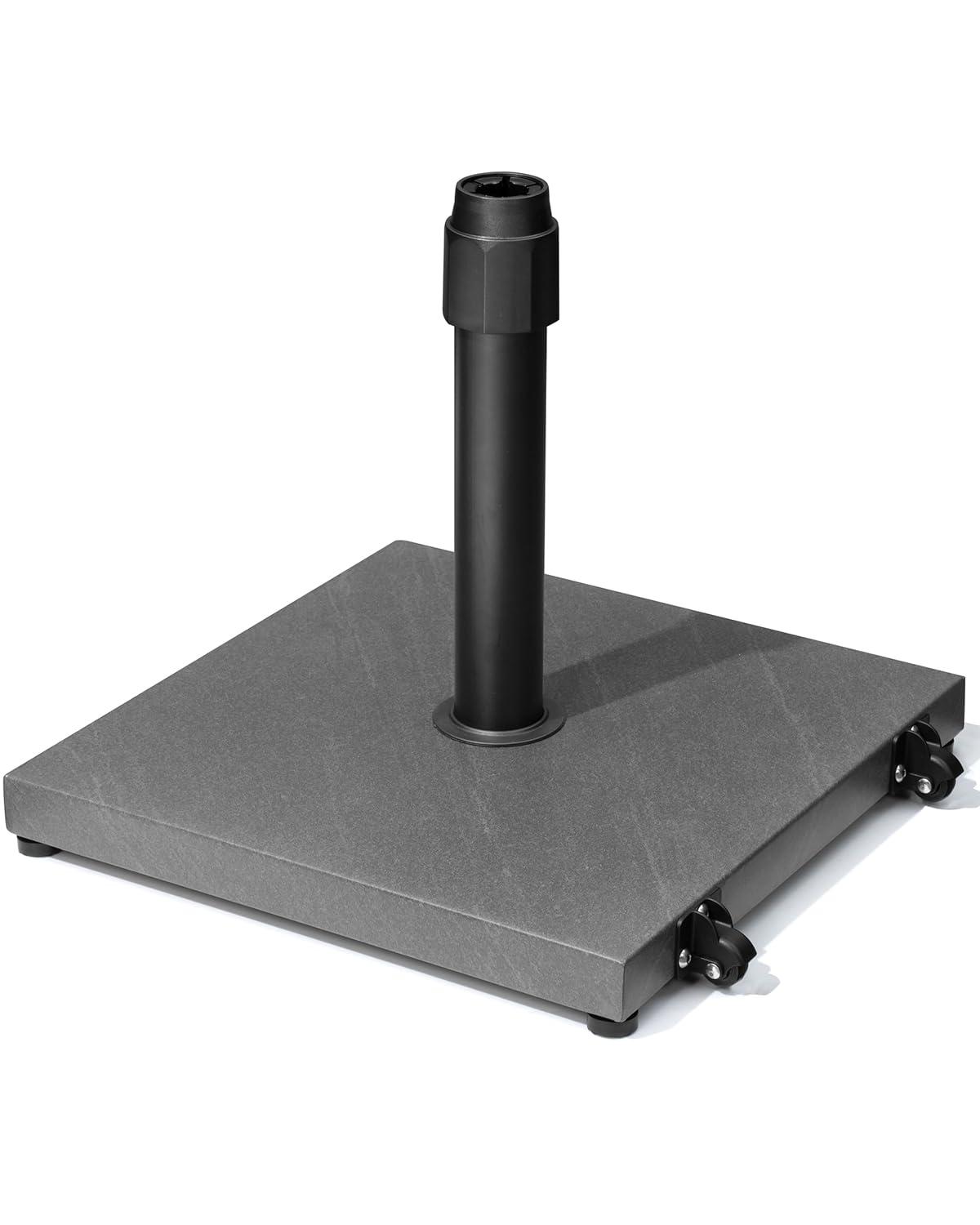 45lbs Patio Umbrella Base - Heavy Duty Outdoor Patio Market Umbrella Stand for Deck, Poolside, Balcony, Wind-Resistant Design, Grey