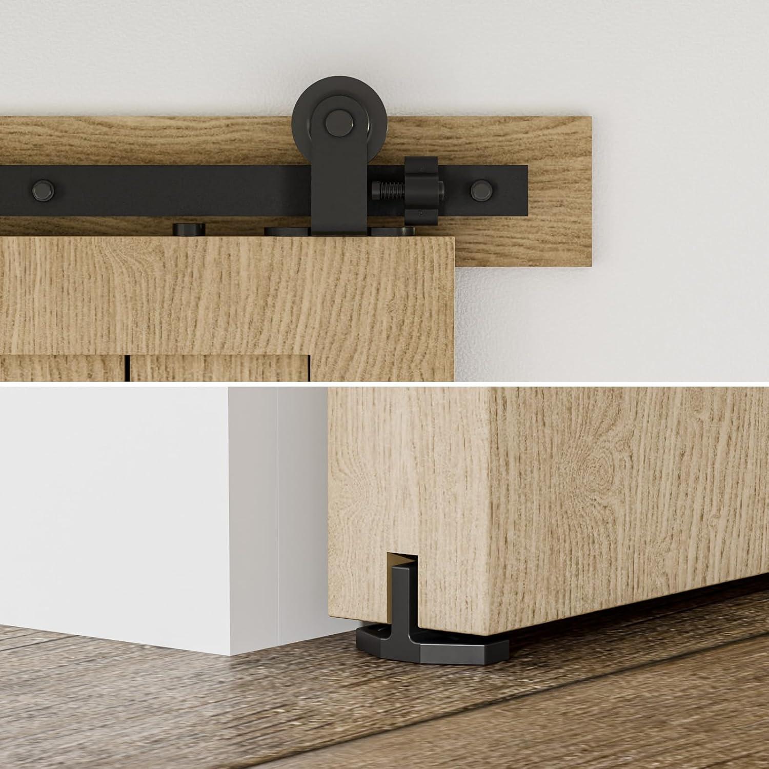MARLIN MANUFACTURING COMPANY, INCORPORATED 6FT Sliding Barn Door Hardware Kit For Single Wood Door, Smoothly And Quietly, Easy To Install Fit 35" Wide And 1.18"-1.96" Thickness Door Panel, Includes Installation Instruction