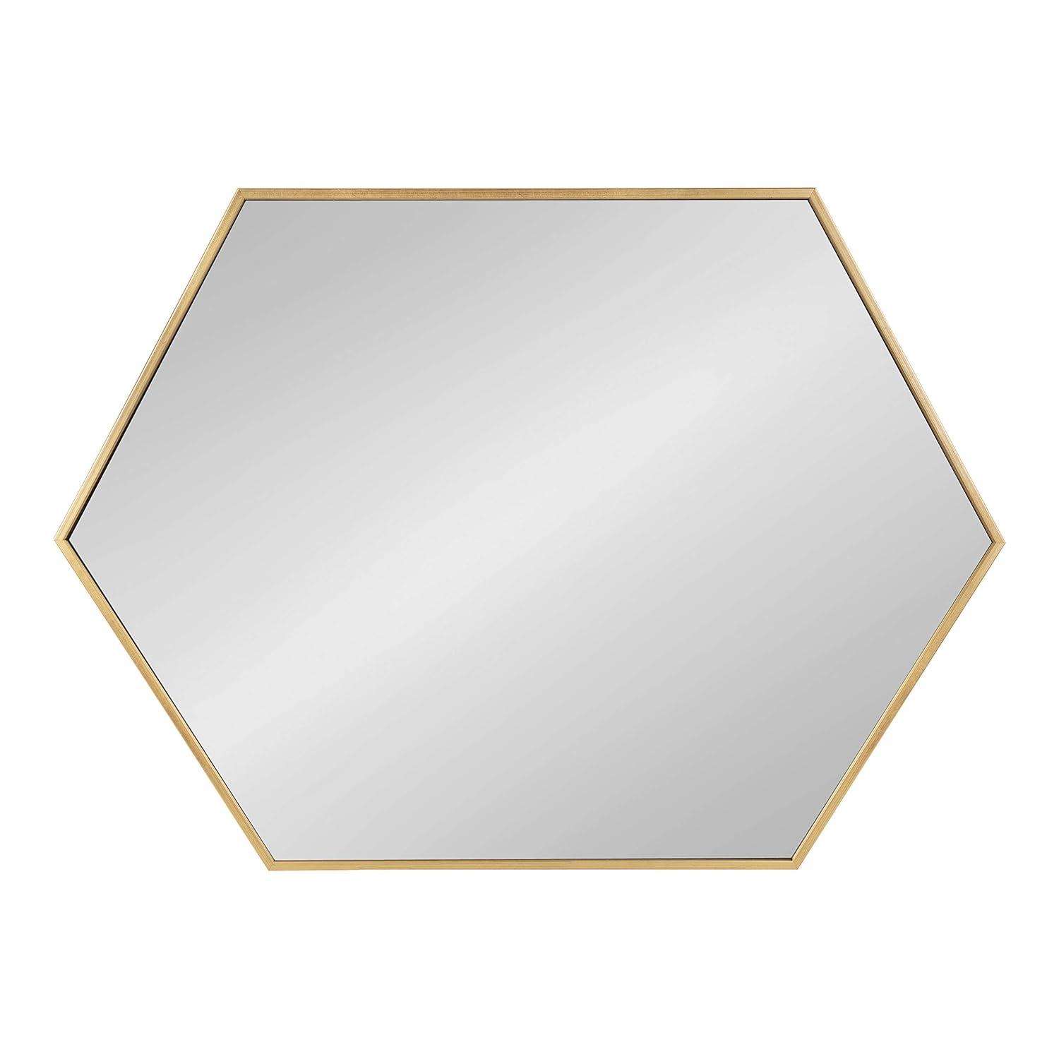 22" x 31" Rhodes Hexagon Wall Mirror Gold - Kate & Laurel All Things Decor
