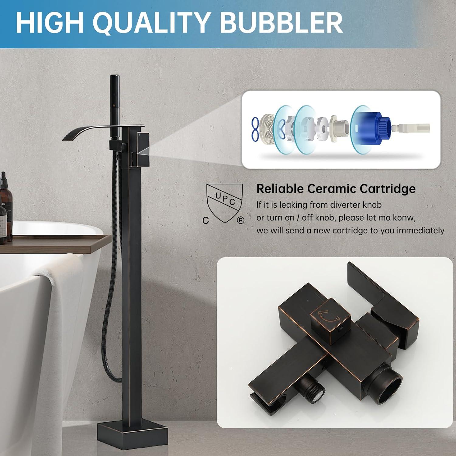 Bathroom Freestanding Tub Filler with Diverter