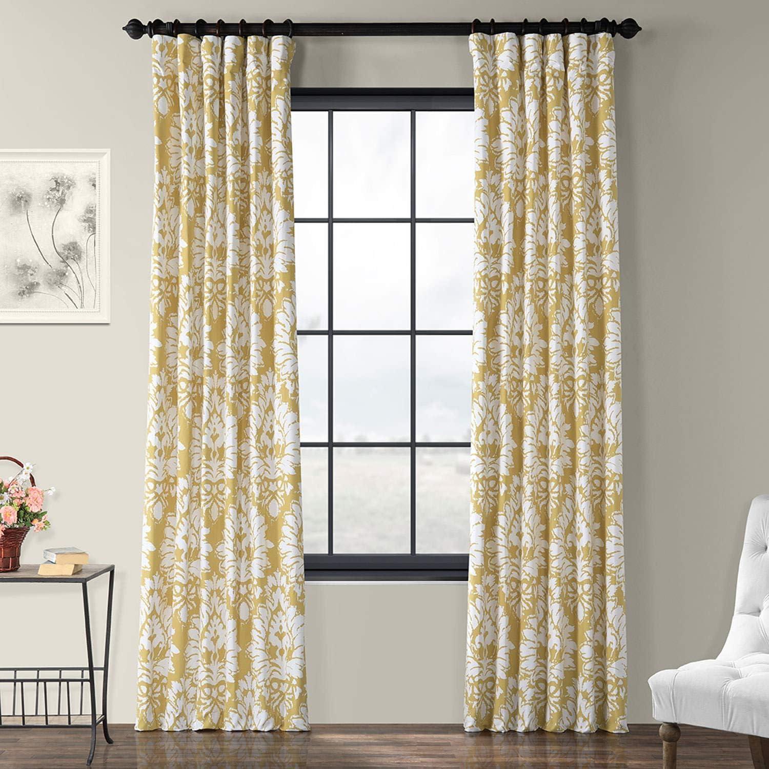 Lacuna Sun Yellow Cotton Room Darkening Curtain Panel