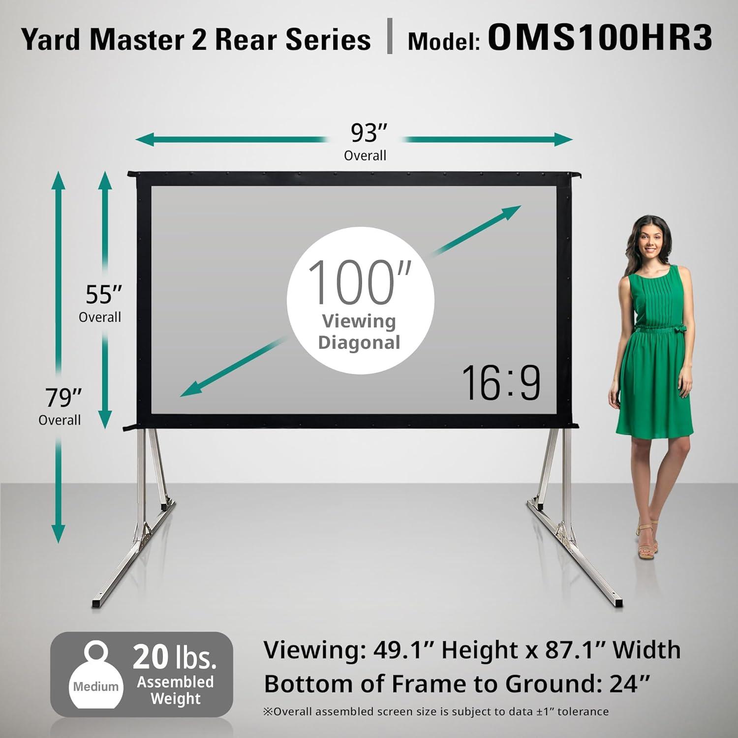 Elite Screens Yard Master 2 Rear Series Portable Folding rear Frame Projector Screen