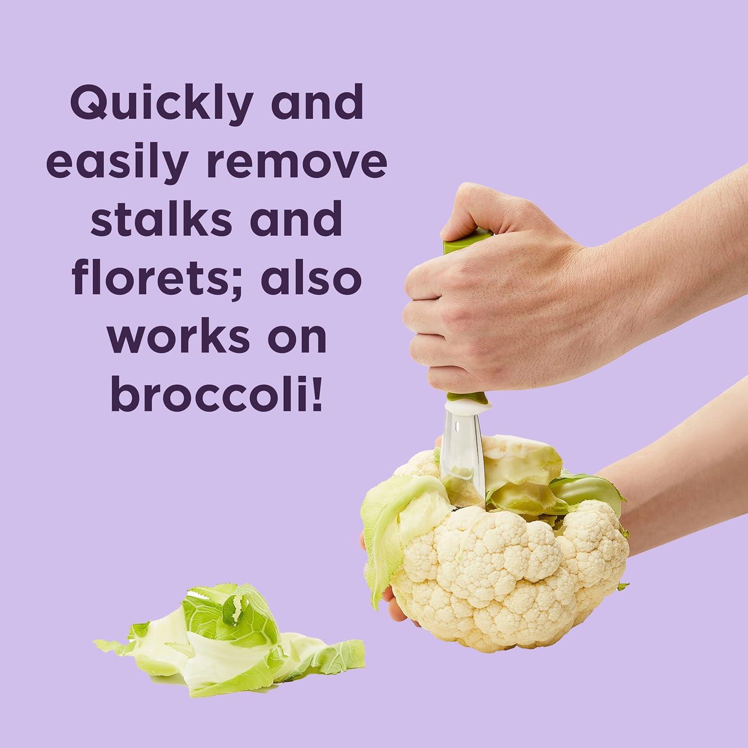 Chef'n Stalk Chop Cauliflower Prep Tool, Green, 7 ½ x 1 ¾-inches -