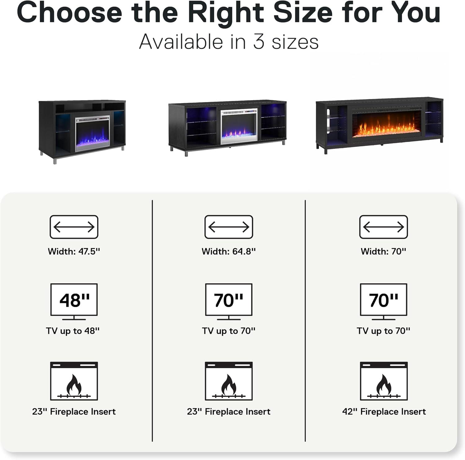 Lumina Fireplace TV Stand for TVs up to 70"