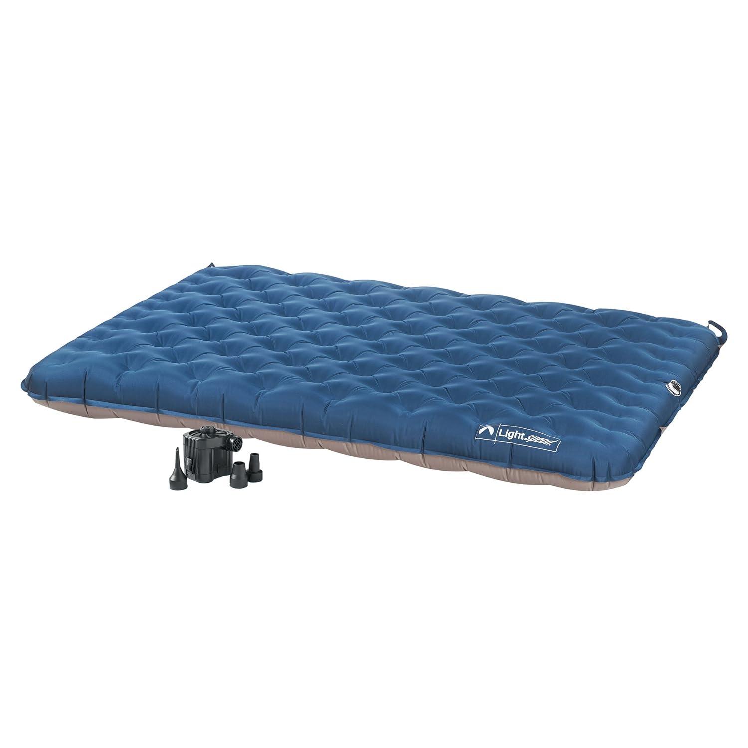 Blue Raised Full TPU Air Bed with Pump