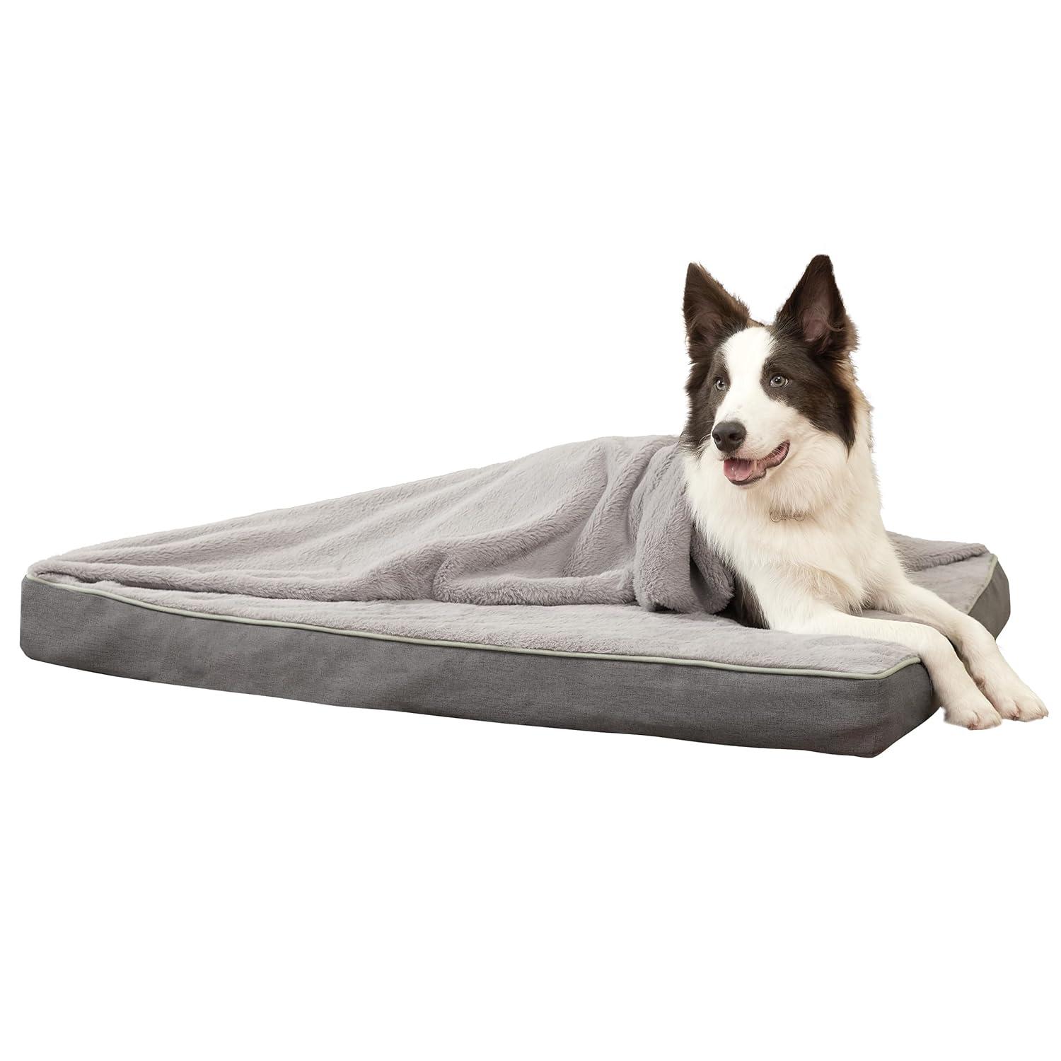 PETORREY Orthopedic Faux Leather Pet Bed