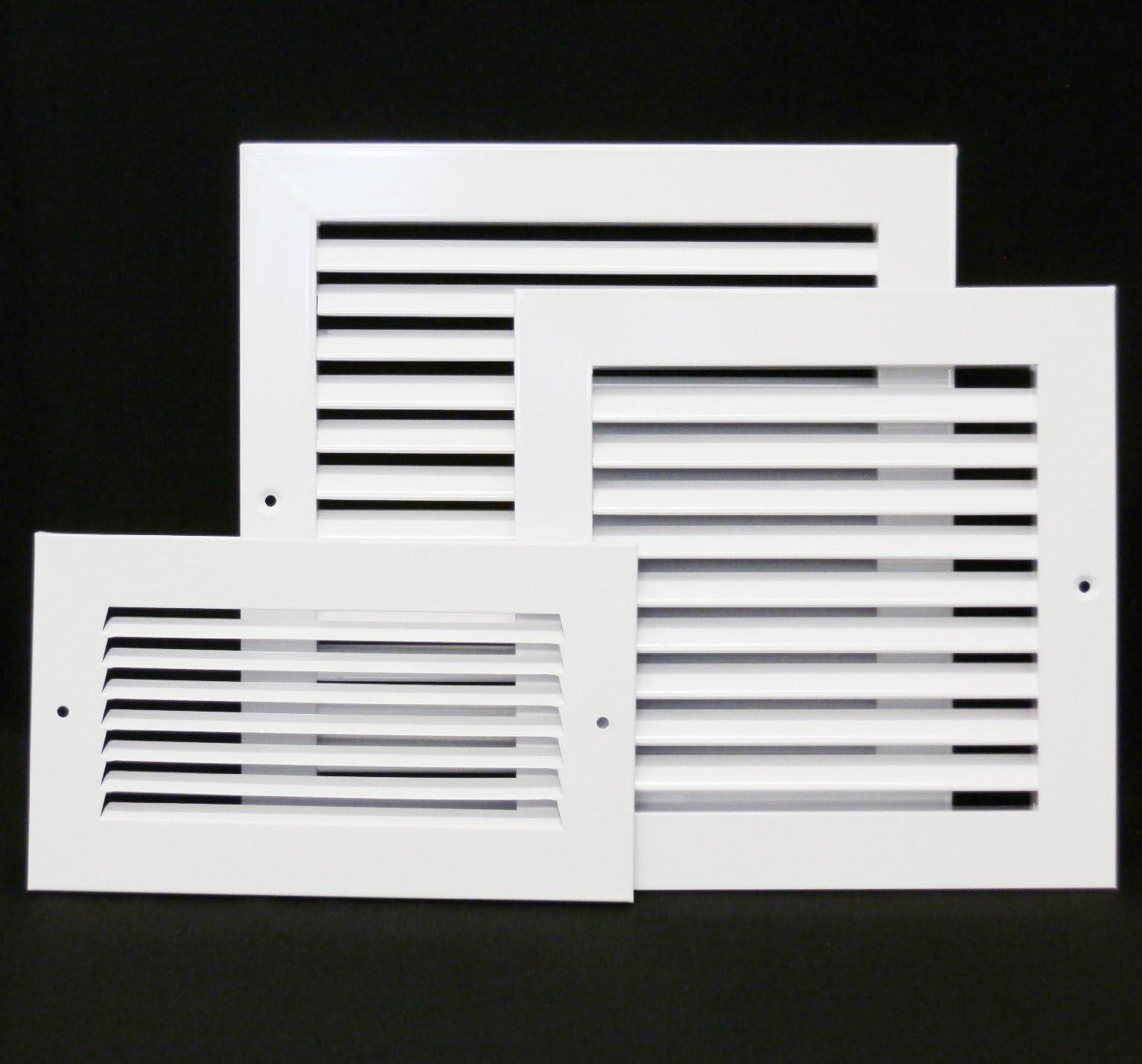 14" x 4" White Adjustable Aluminum HVAC Grille