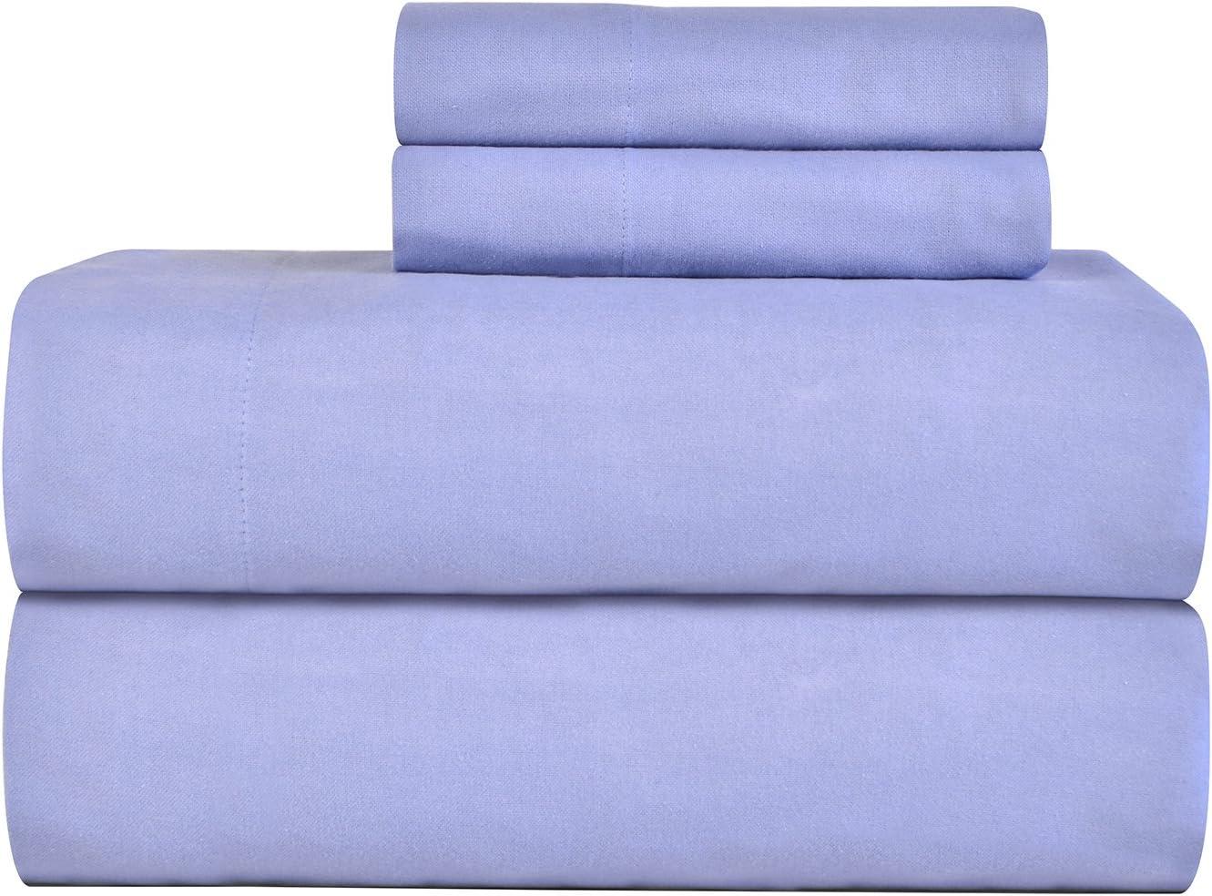 King Blue Cotton Flannel Sheet Set for Kids