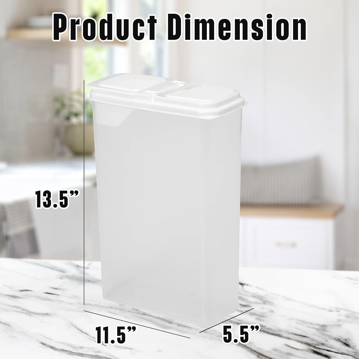 Clear BPA-Free Plastic Food Storage Dispensers Set with Flip Top Lid