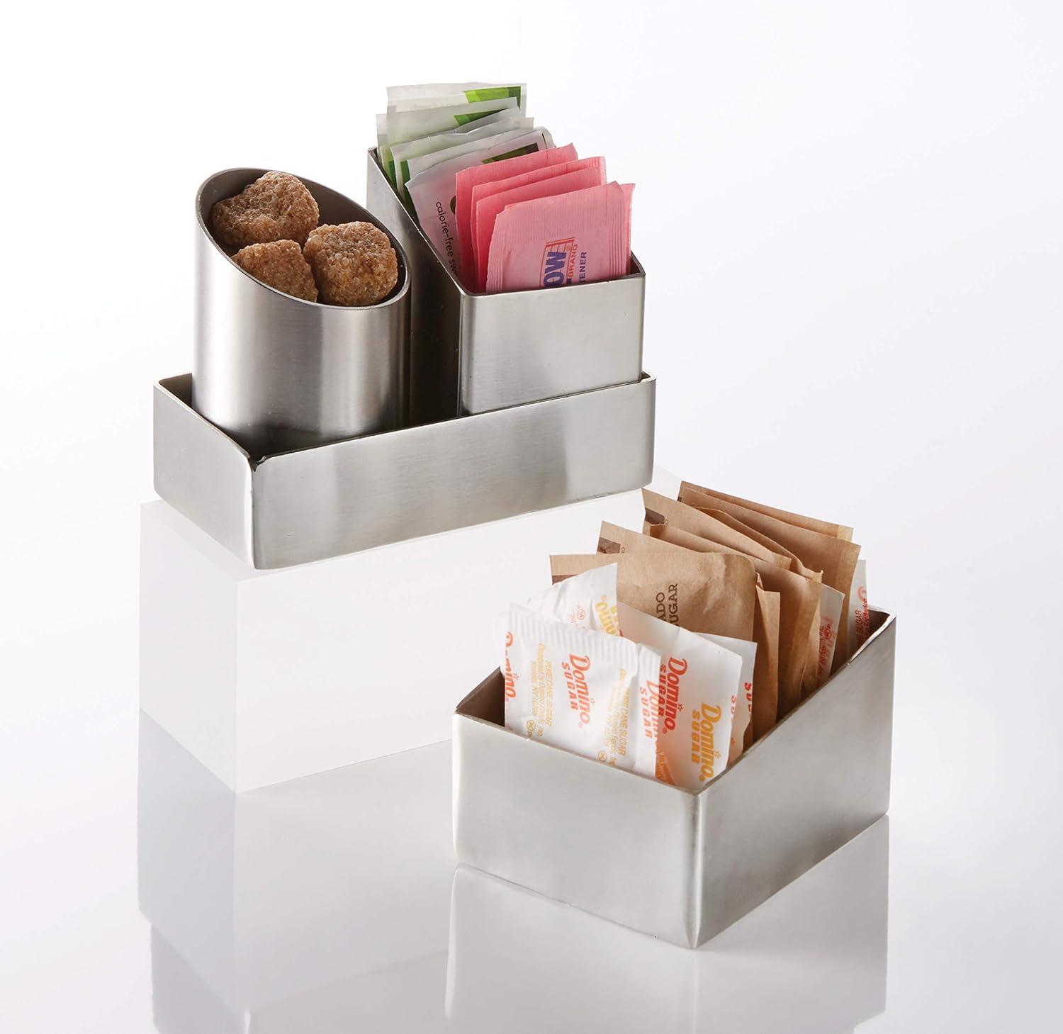 Silver Stainless Steel Square Sugar Packet Holder