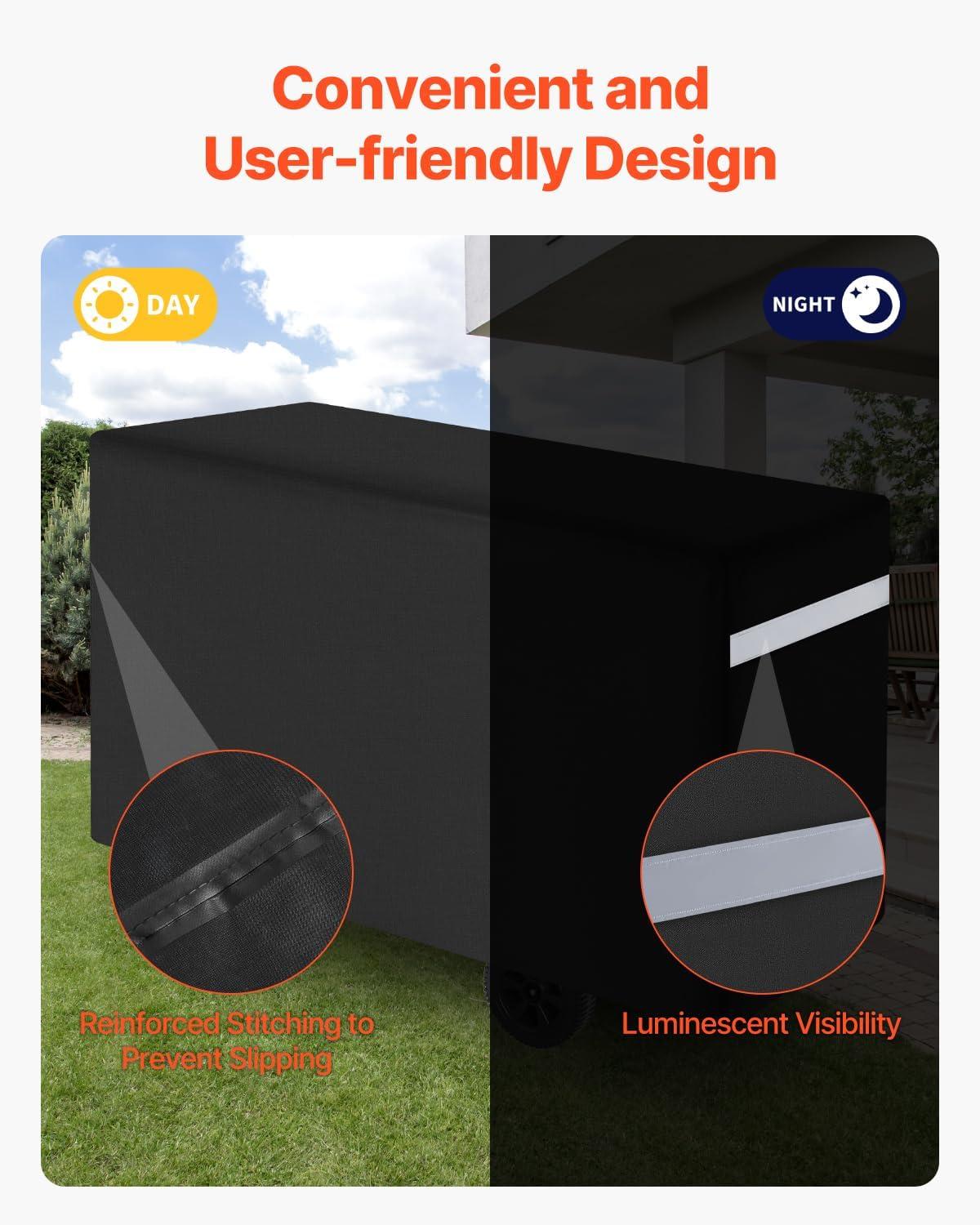 VEVOR Grill Cover, 66 inch BBQ Covers for Outdoor Grills, Waterproof, Fade Resistant, Weather Resistant Heavy Duty 600D Polyester, Easy On/Off, with Secure Buckles, Black