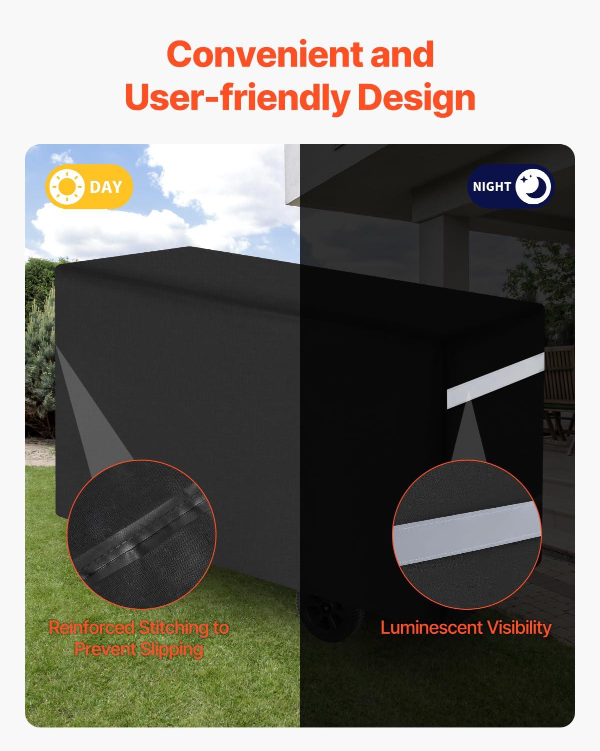 VEVOR Grill Cover, 66 inch BBQ Covers for Outdoor Grills, Waterproof, Fade Resistant, Weather Resistant Heavy Duty 600D Polyester, Easy On/Off, with Secure Buckles, Black