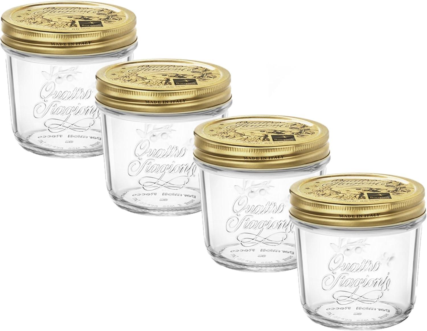 Bormioli Rocco Quattro Stagioni Jar Wide Mouth .20L // 6.75 oz - 4pc set