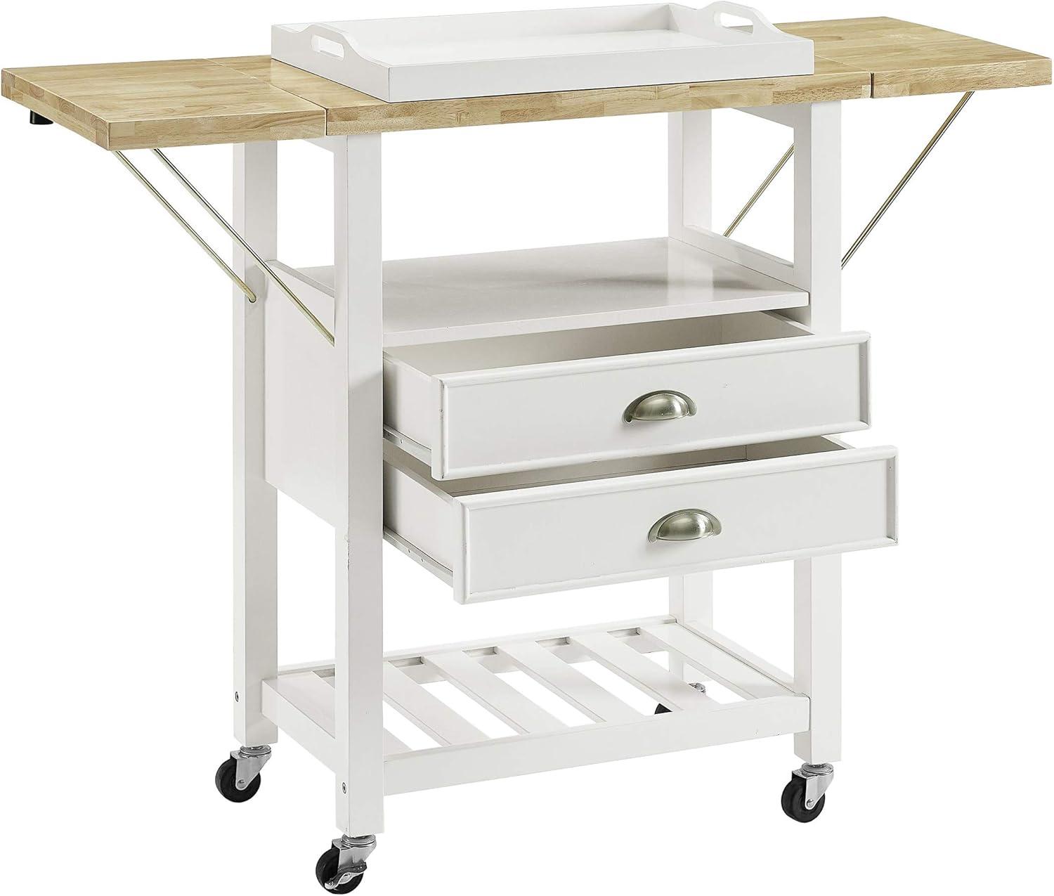 Bristol Double Drop Leaf Kitchen Cart White - Crosley
