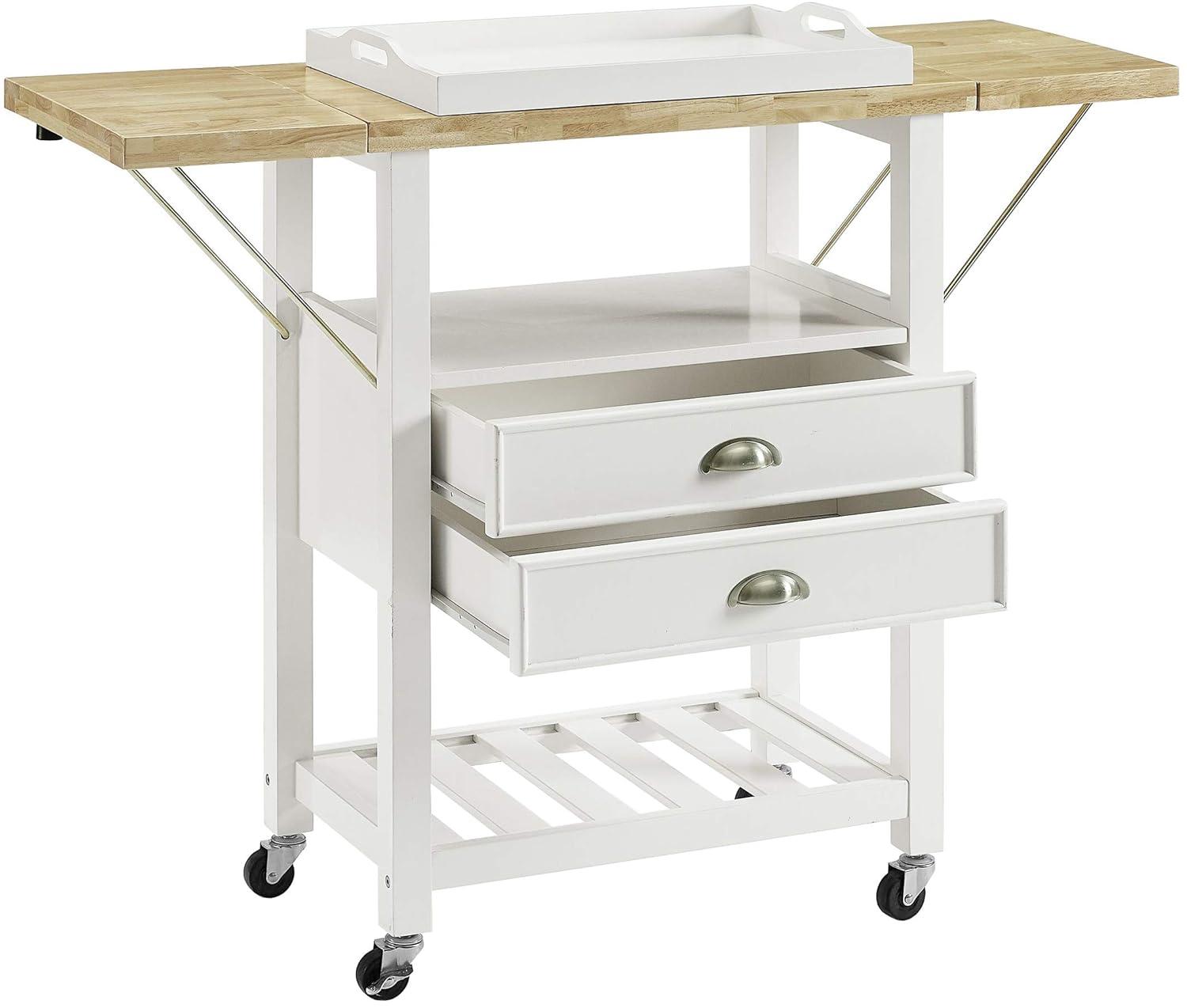 Bristol Double Drop Leaf Kitchen Cart White - Crosley