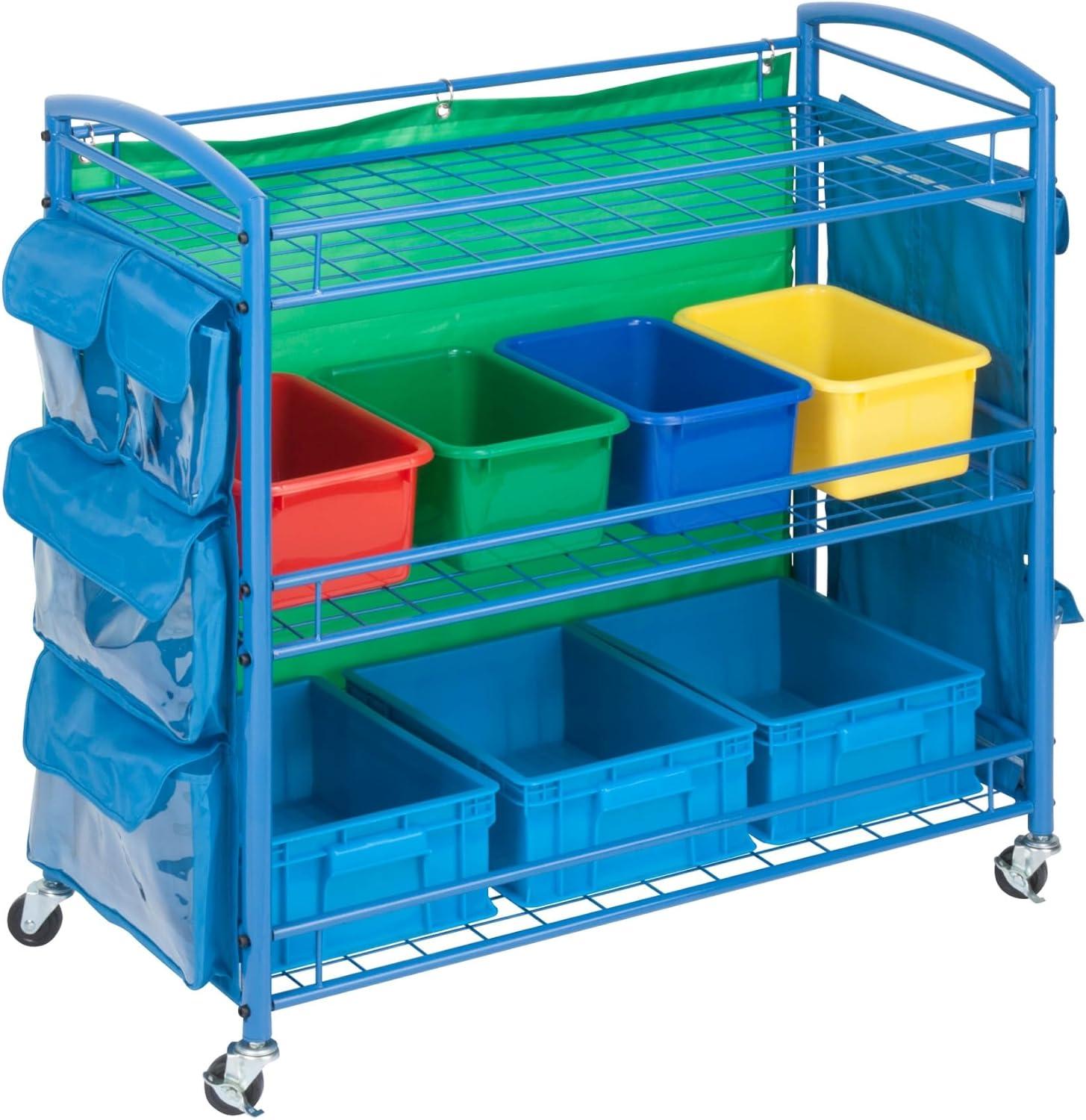 Zoomie Kids Harriotte 3 Compartment Metal Teaching Cart