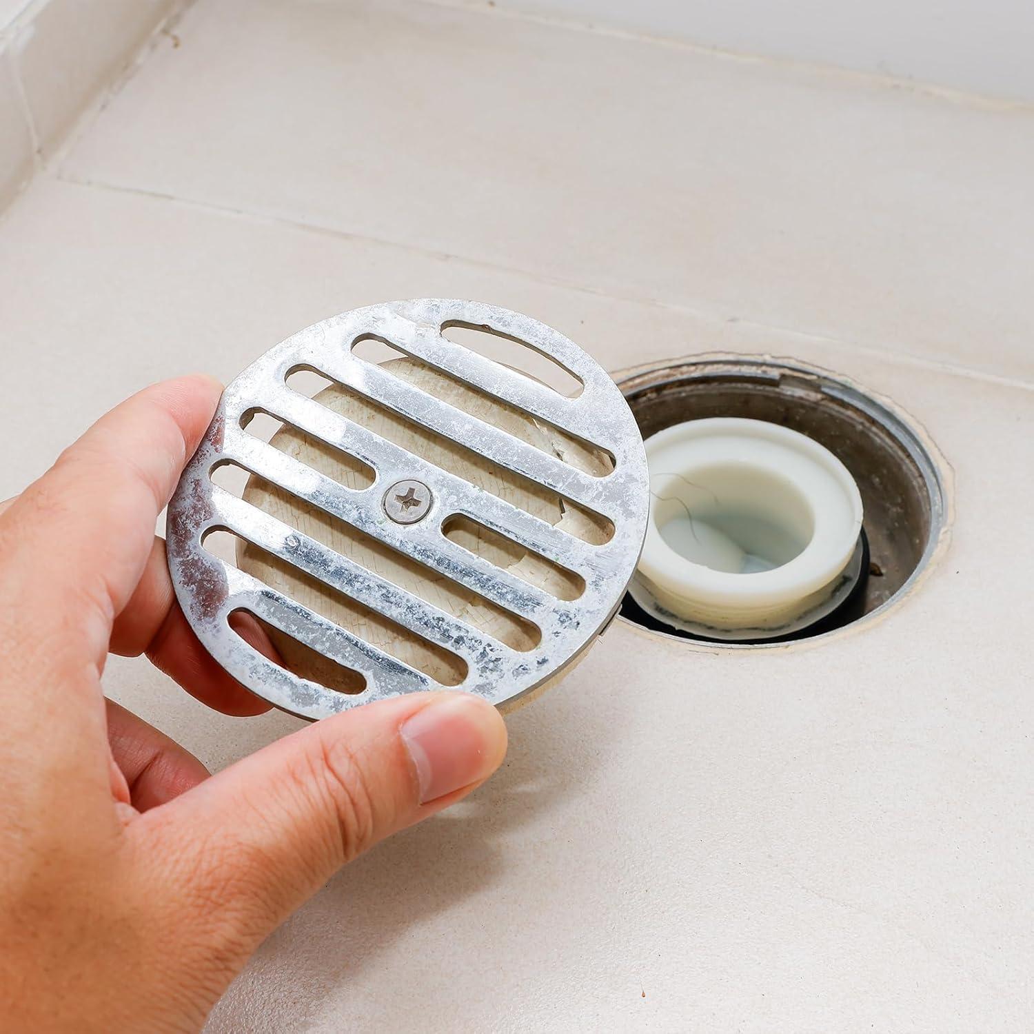 Uxcell Floor Drain Cover,, 4.8 Inch Stainless Steel Anti Block Drain Cover for Outdoor Bathroom Kitchen, 98 Flat Mouth
