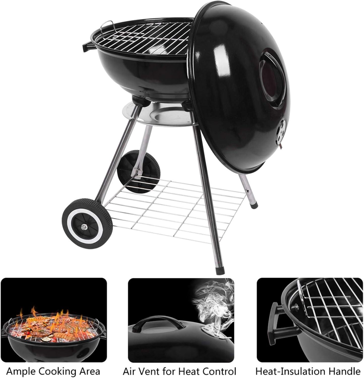 Ktaxon Portable Steel Charcoal Grill BBQ Grill Spherical Design Black