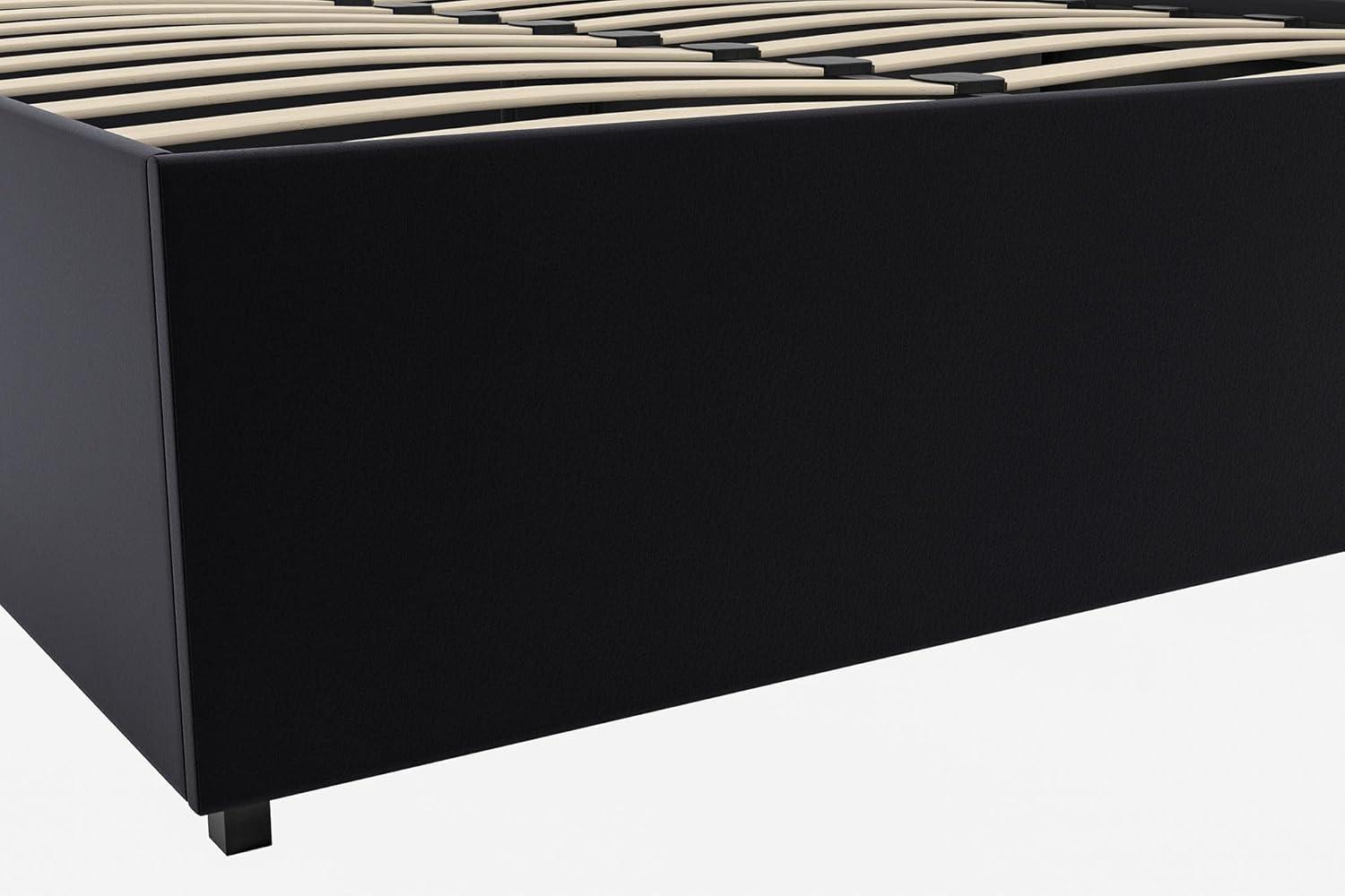 DHP Maven Platform Bed with Storage, Queen, Black Faux Leather