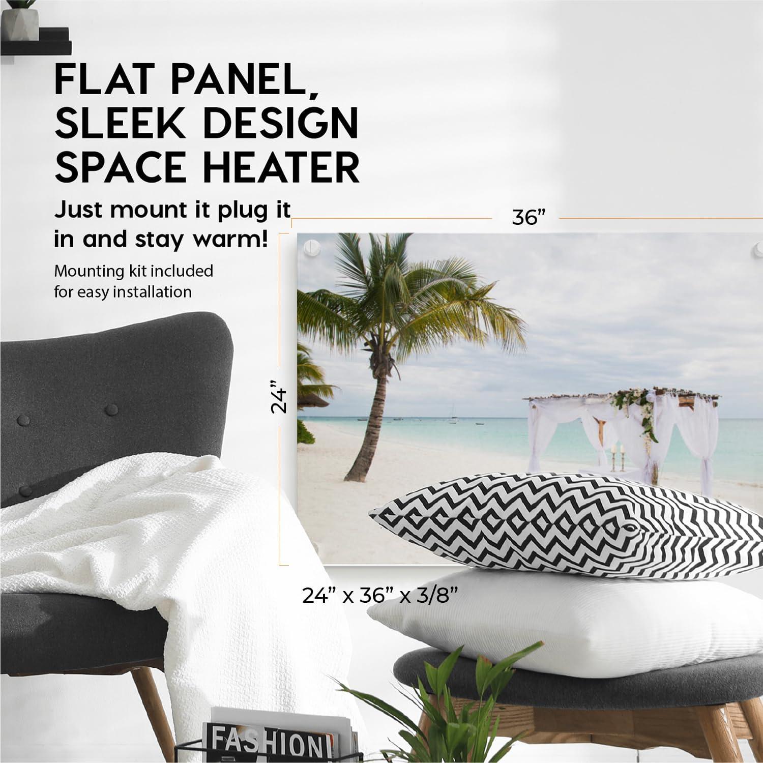 White Electric Wall Heater with Thermostat and Convection