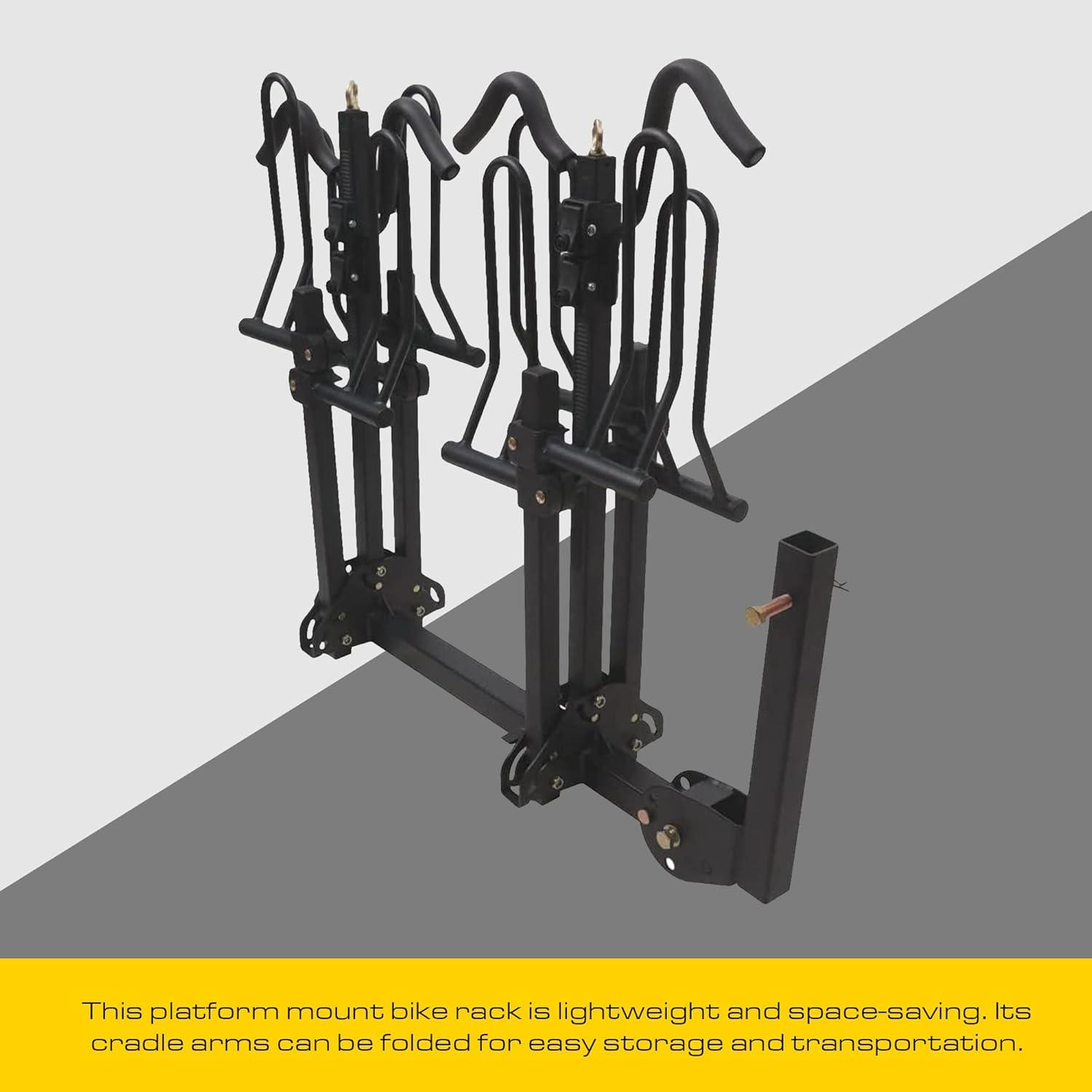 Black Steel Folding Hitch Mount 4-Bike Carrier