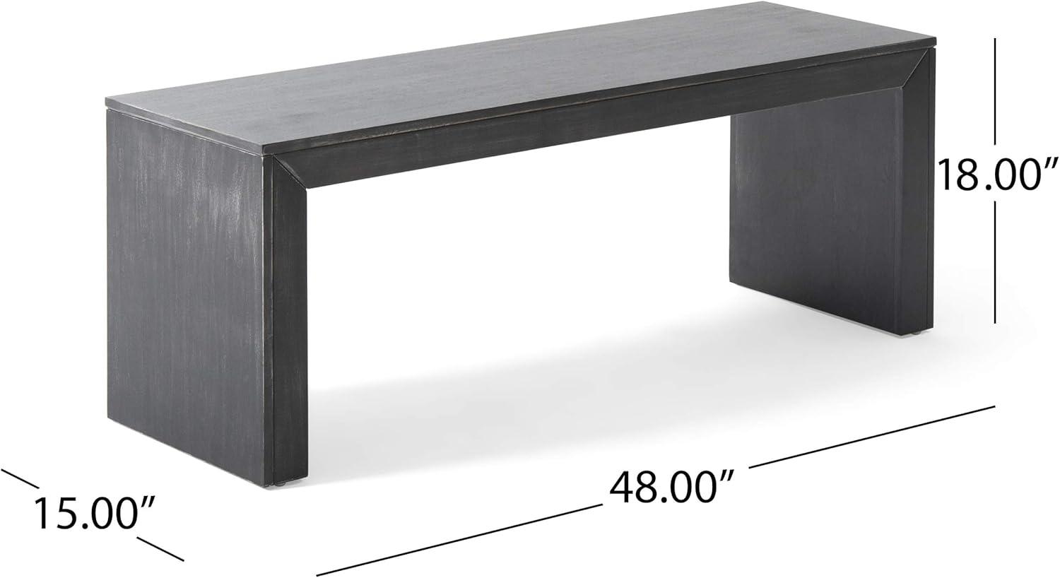 GDF Studio Anillo Rustic 48 inch Acacia Wood Dining Bench, Black