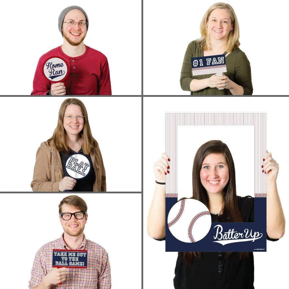 Big Dot of Happiness Batter Up - Baseball - Birthday Party or Baby Shower Selfie Photo Booth Picture Frame & Props - Printed on Sturdy Material