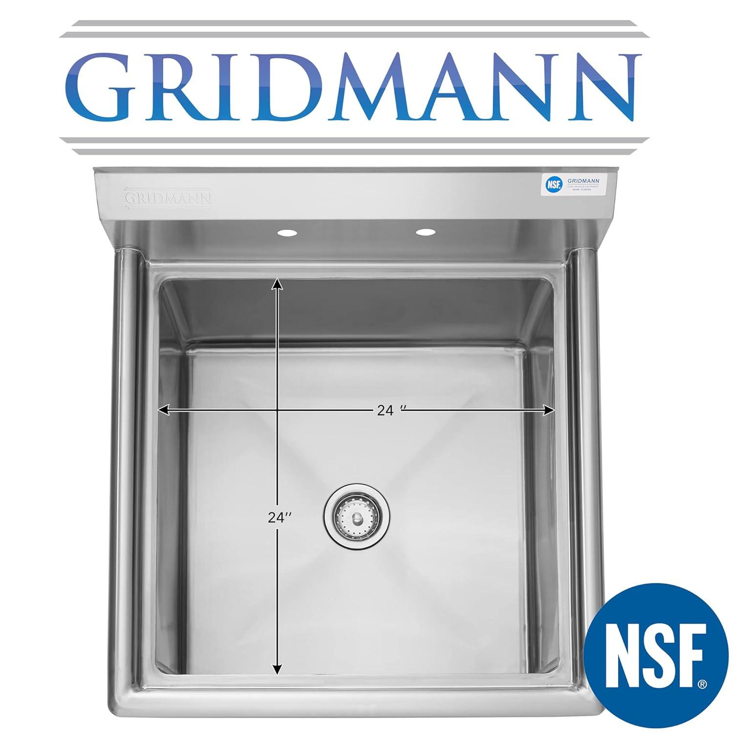 GRIDMANN 30" L x 29.5" W Free Standing Service Sink REST-SINK-CS-GR03-CS24X