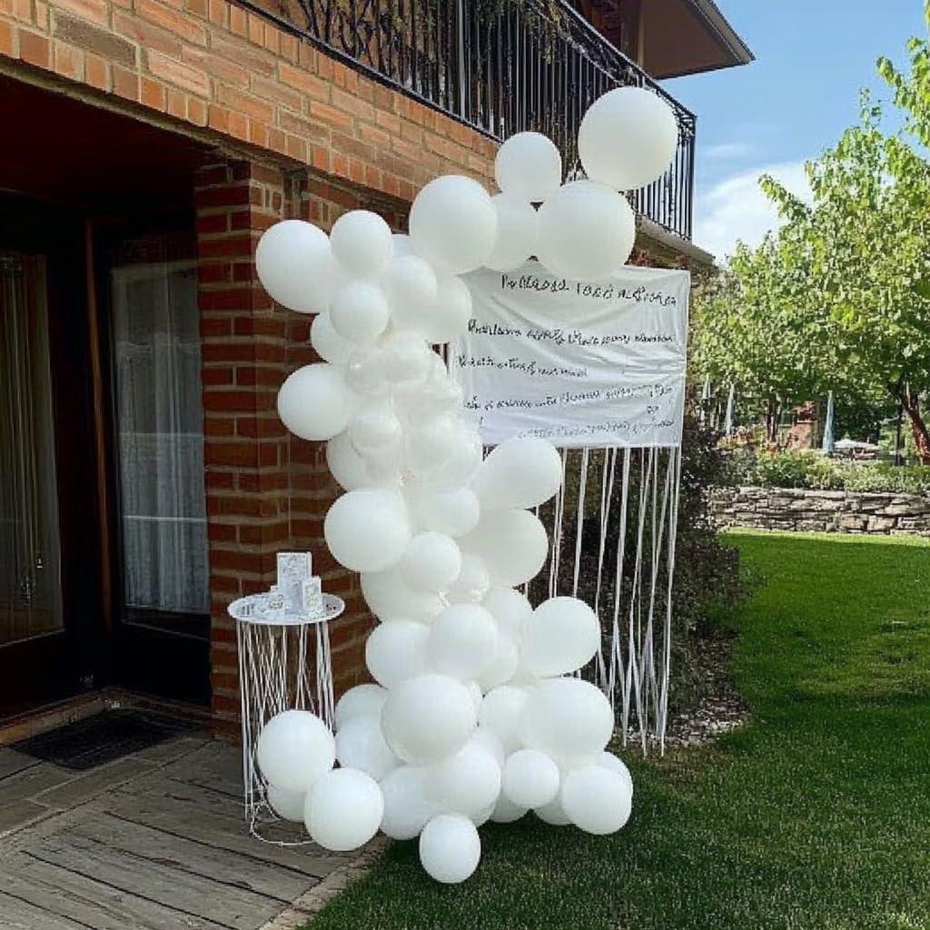 Treasures Gifted White Balloons - 12 Inch Latex Balloons - 100 Pack