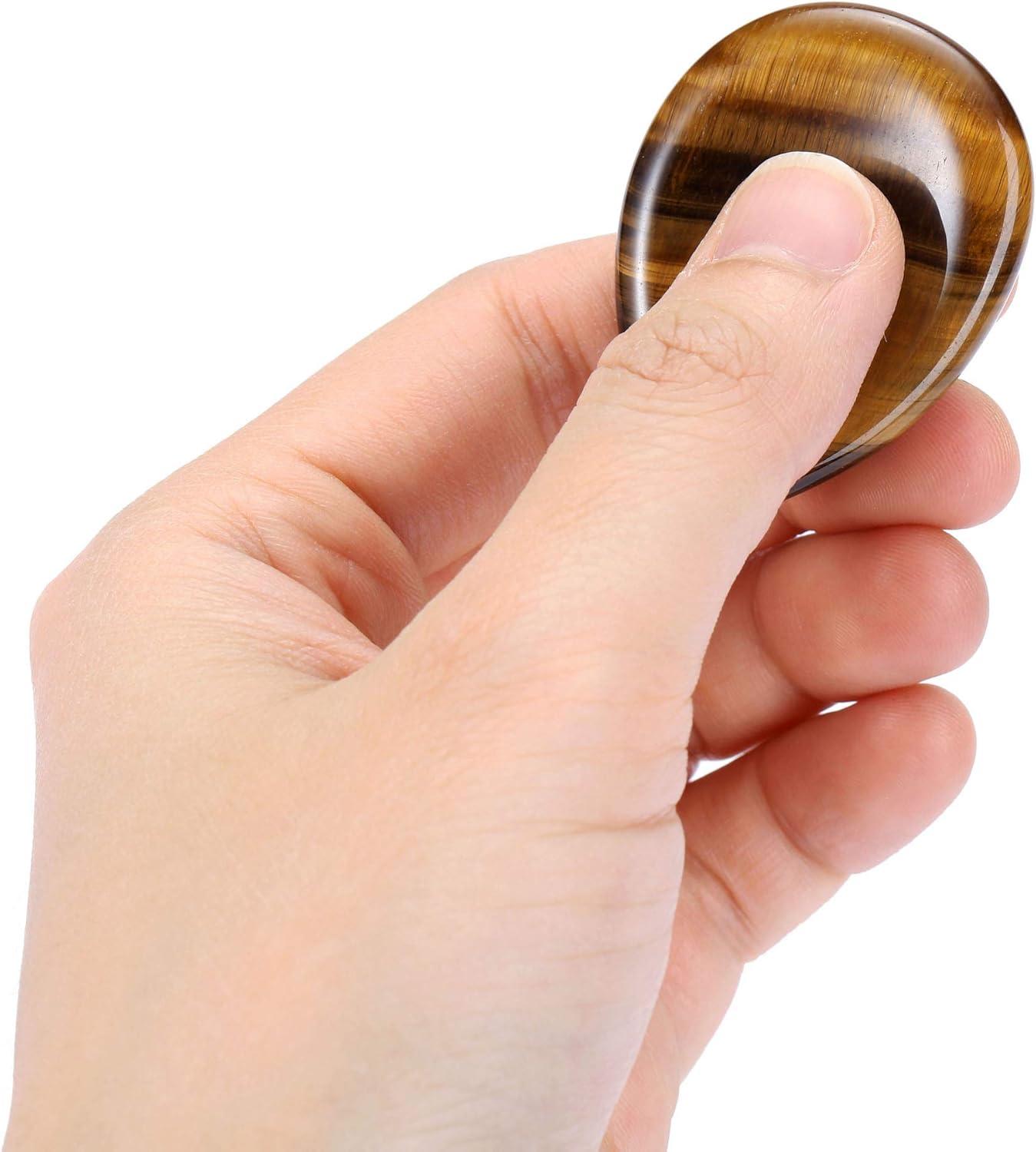 Natural Tiger's Eye Thumb Worry Stone for Anxiety Relief