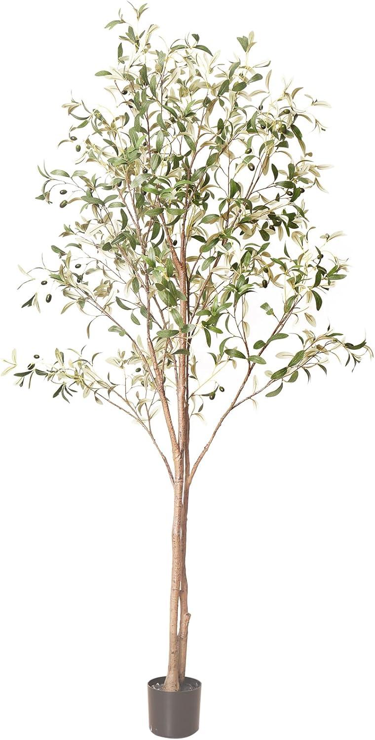 7ft Tall Faux Potted Olive Silk Tree with Fruits