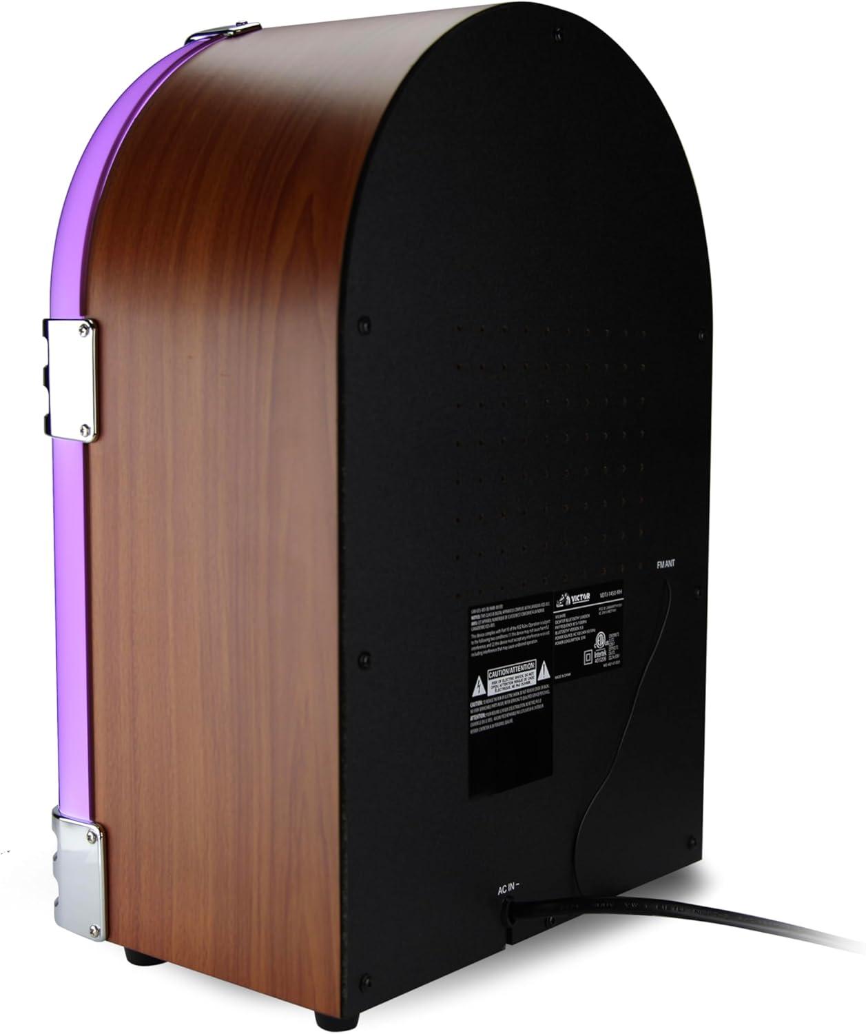 Victor Bluetooth Jukebox Speaker with FM Radio & Multicolor LED Lighting