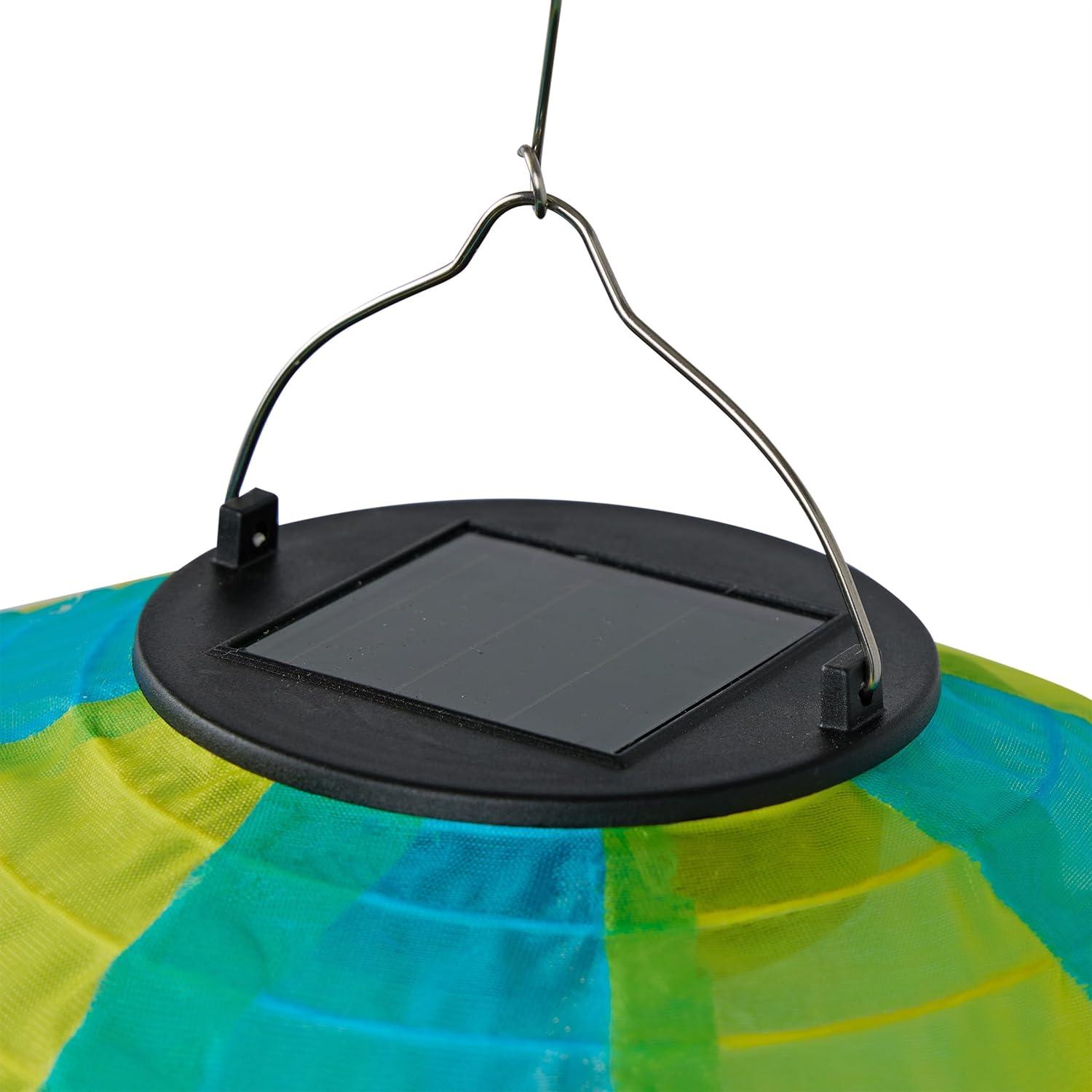 13"H Solar Hot Air Balloon with Flame LED Lights