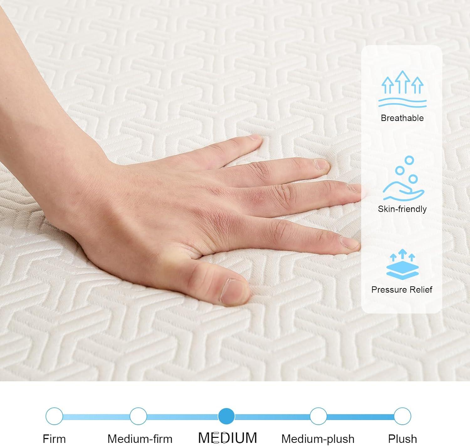 Foldable Gel Memory Foam Mattress with Bamboo Fiber Cover, 75" x 25" x 4"