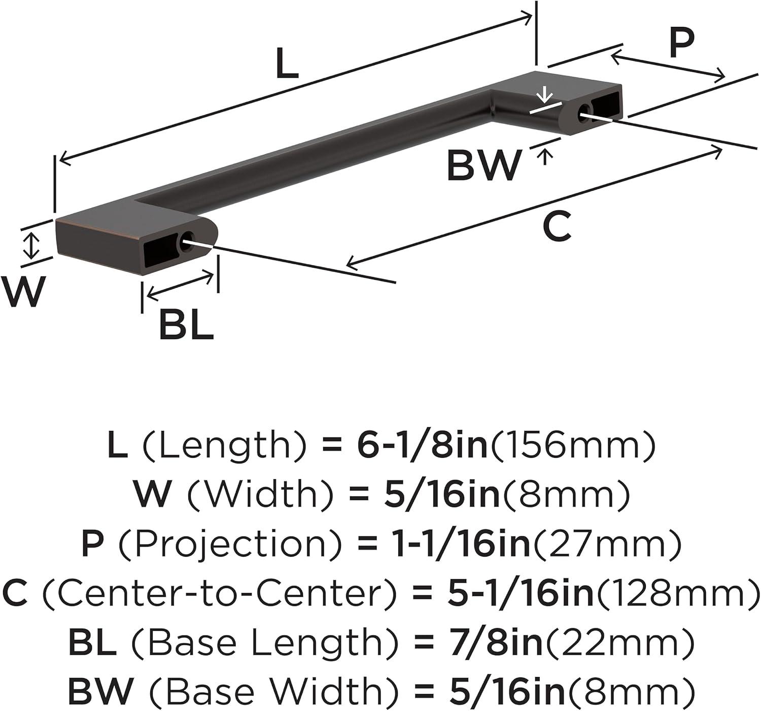 Oil Rubbed Bronze Modern Bar Cabinet Pulls, 10 Pack