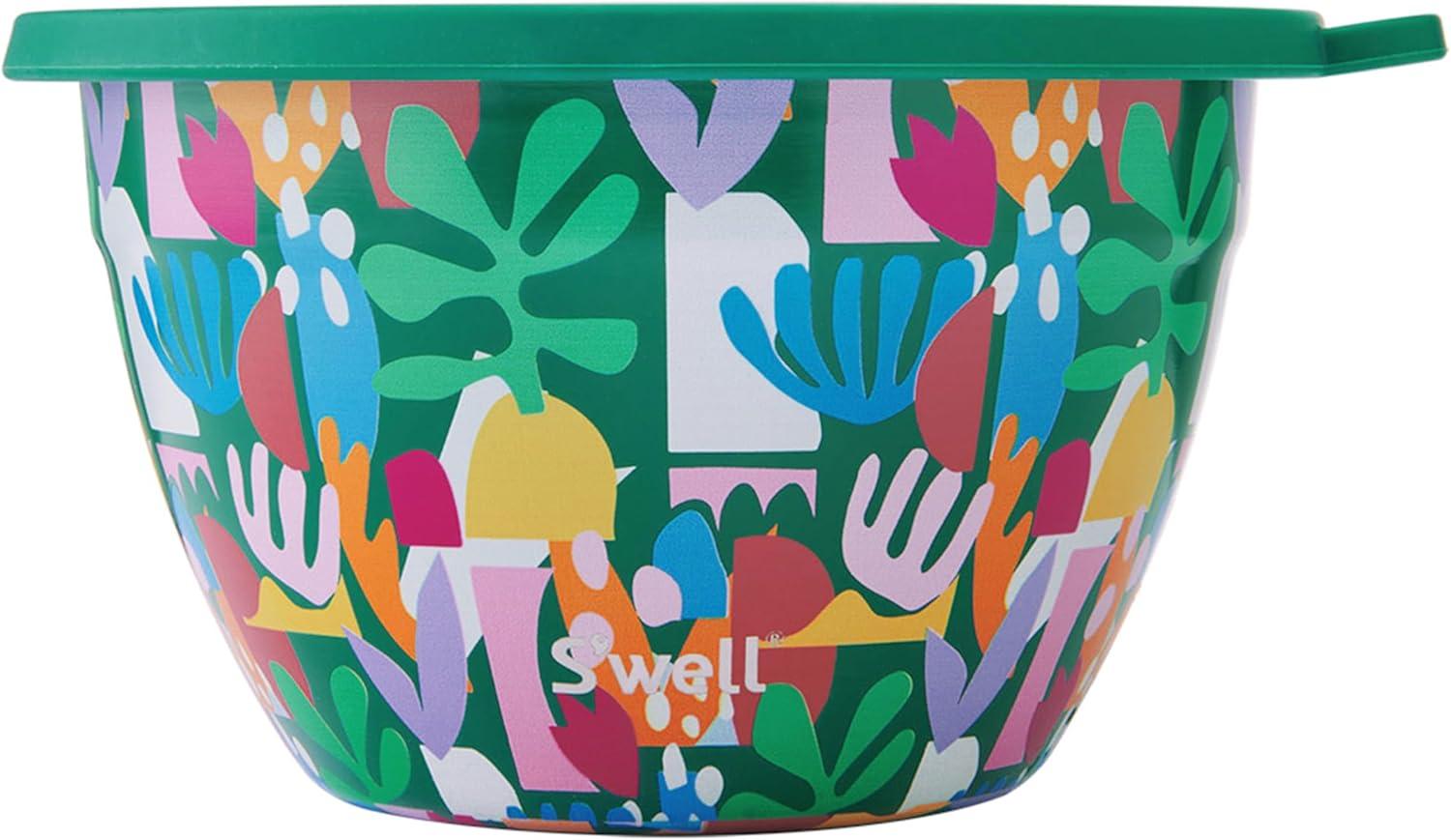 Salad Bowl Kit 64oz, Hillside Lavender, Comes with 2oz Mini Canister and Removable Tray for Organization, Leakproof, Easy to Clean, Dishwasher Safe