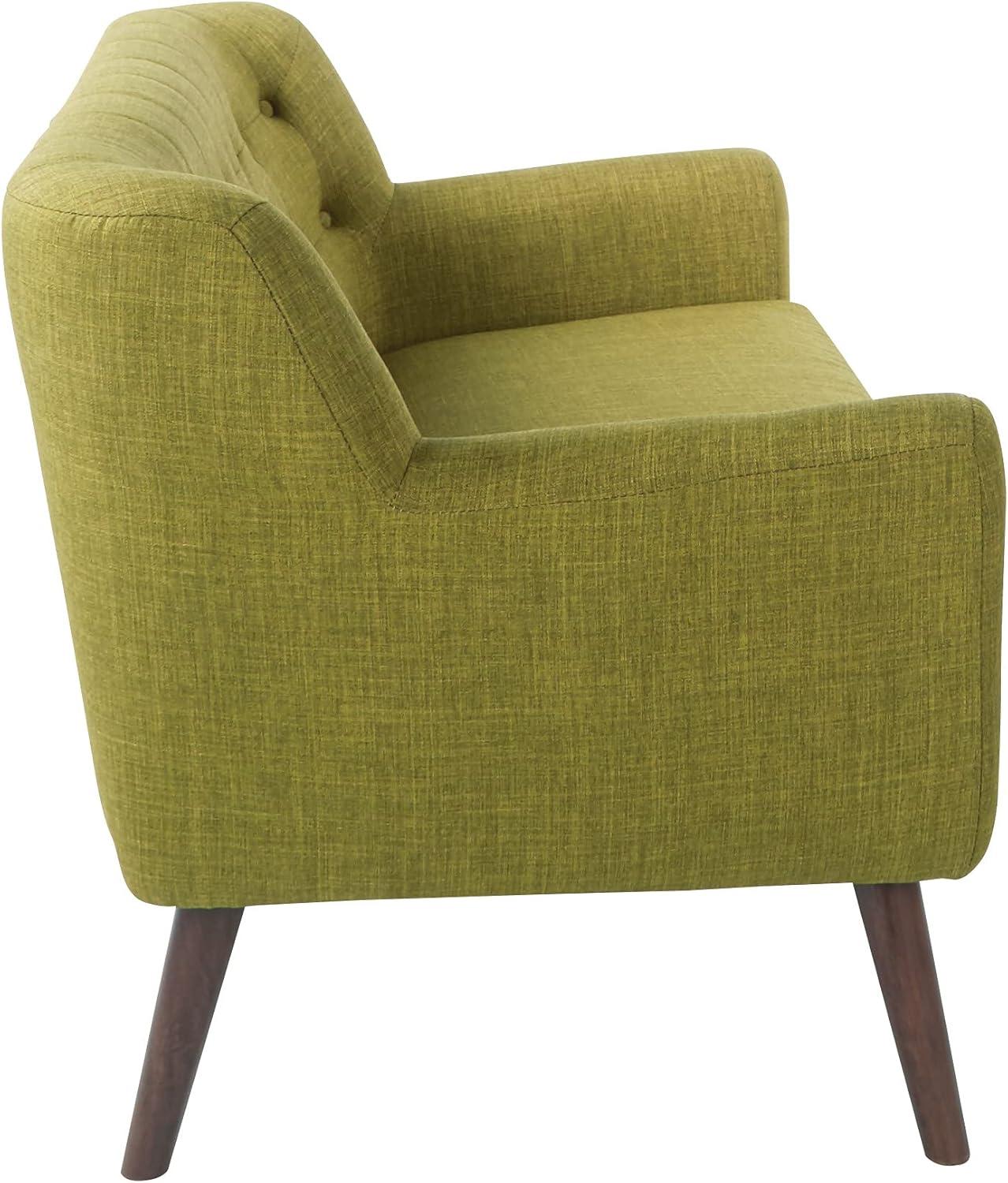 Mill Lane Loveseat in Green Fabric with Coffee Legs