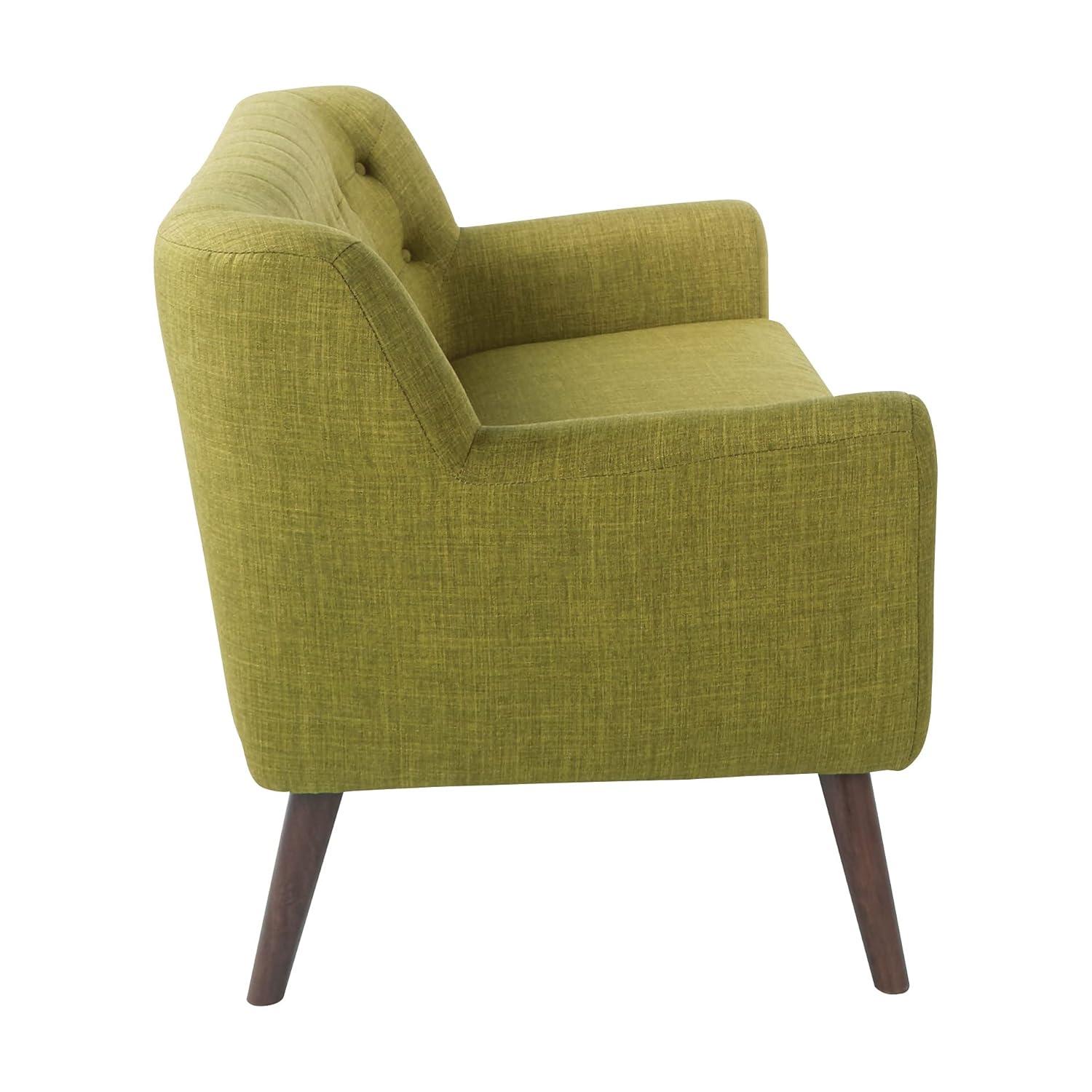 Mill Lane Loveseat in Green Fabric with Coffee Legs