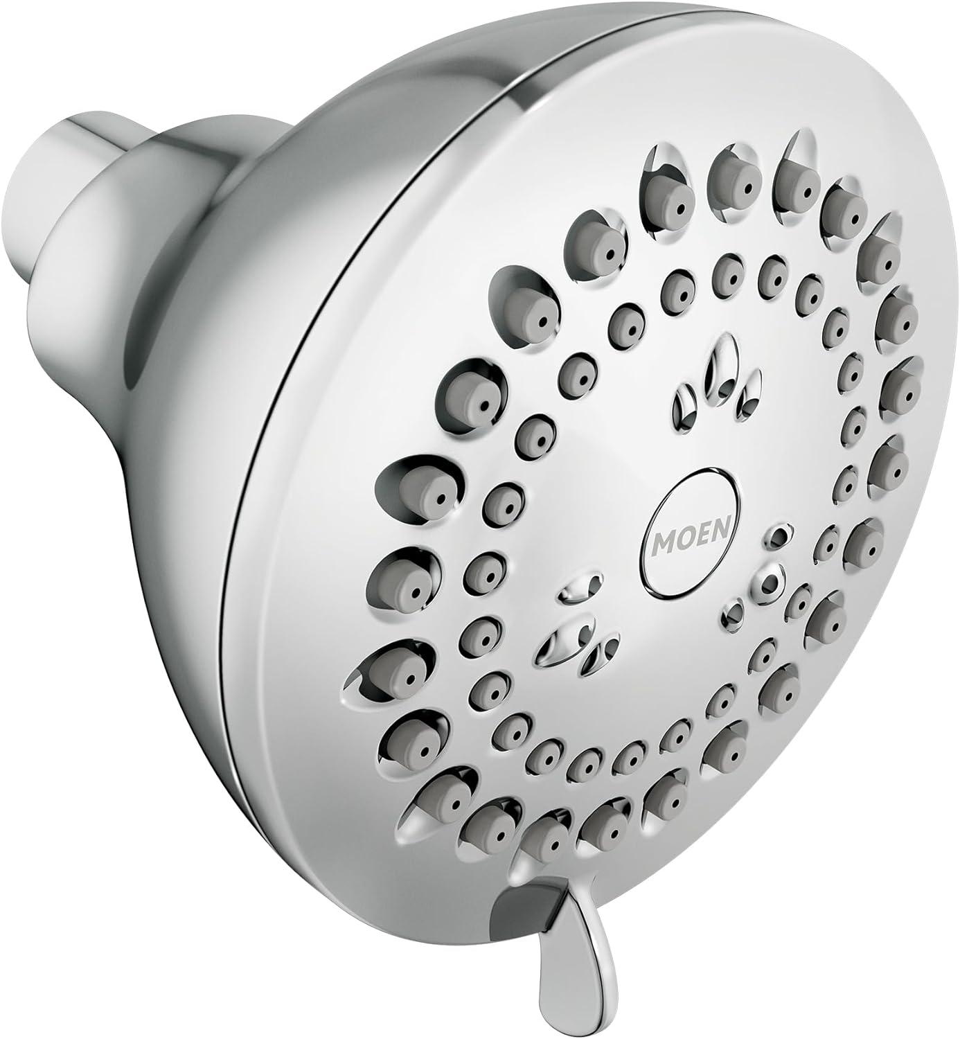 Chrome 3.5-Inch 4-Function Wall Mounted Showerhead