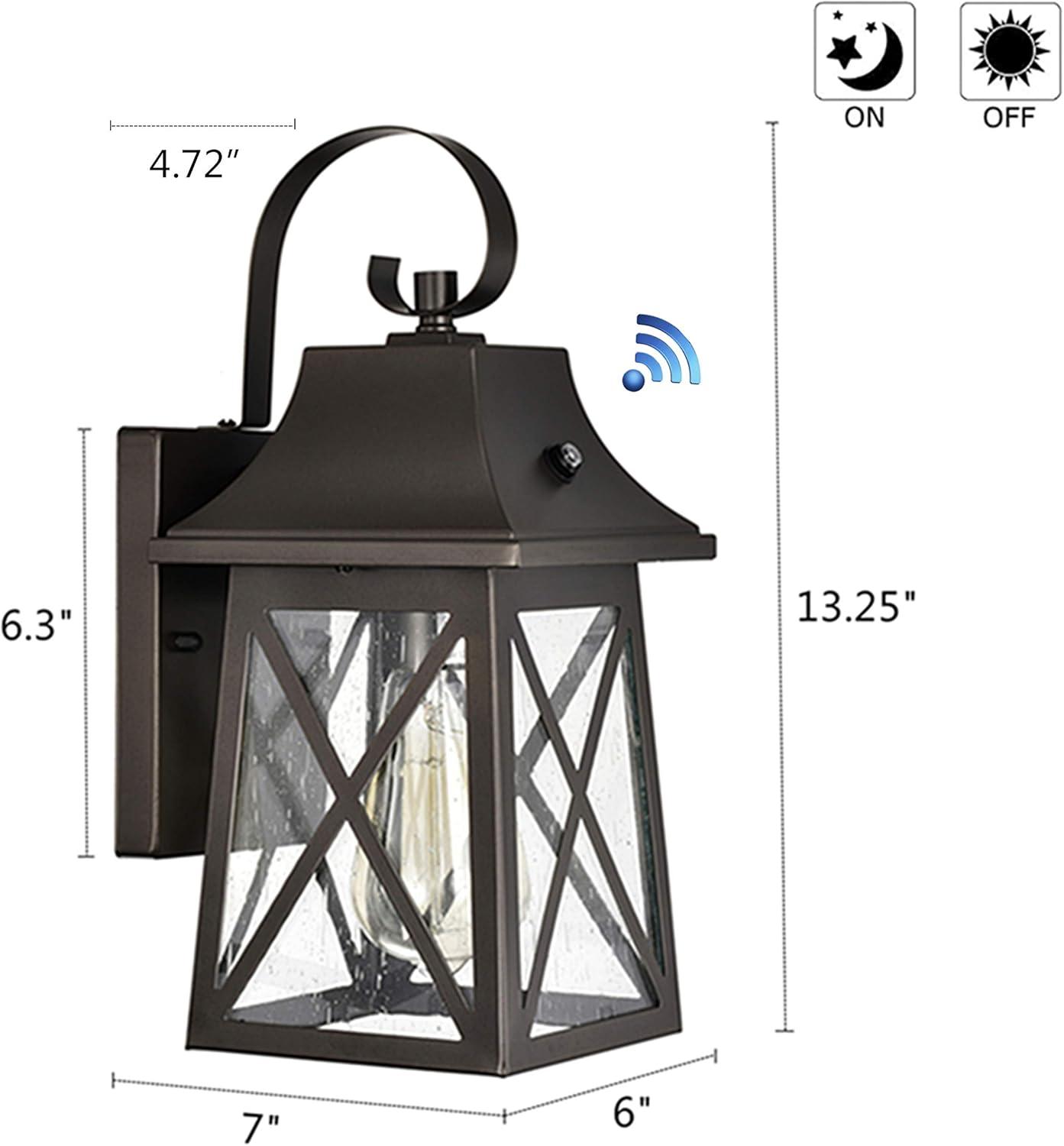 Farmhouse 1-Light Oil Rubbed Bronze Dusk to Dawn Outdoor Wall Lantern Sconce Porch Light Homedepot Light Fixtures